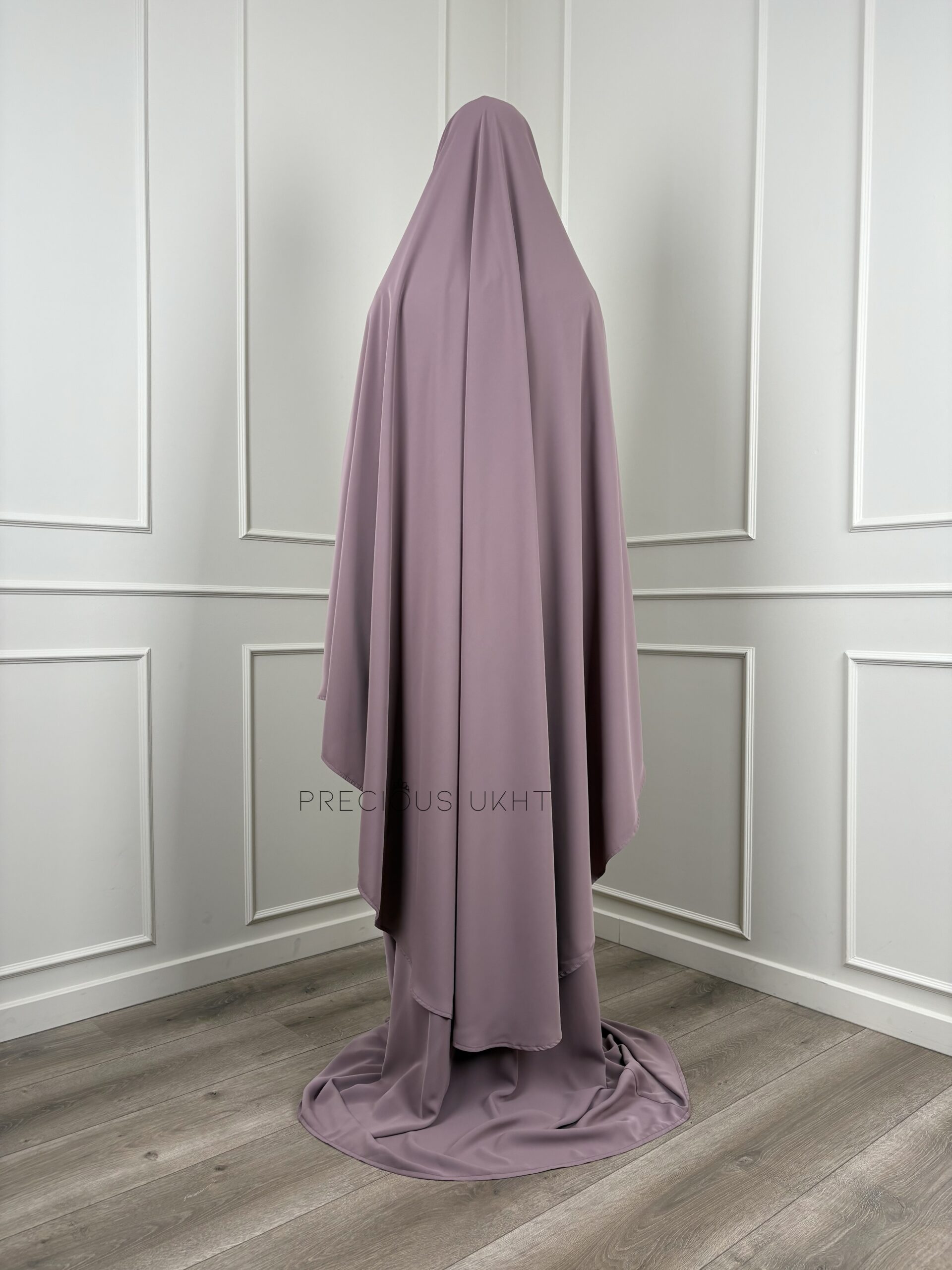 Tieback Knie Khimaar Yemeni 'Mauvie Grey' (Medina Silk) - Afbeelding 2