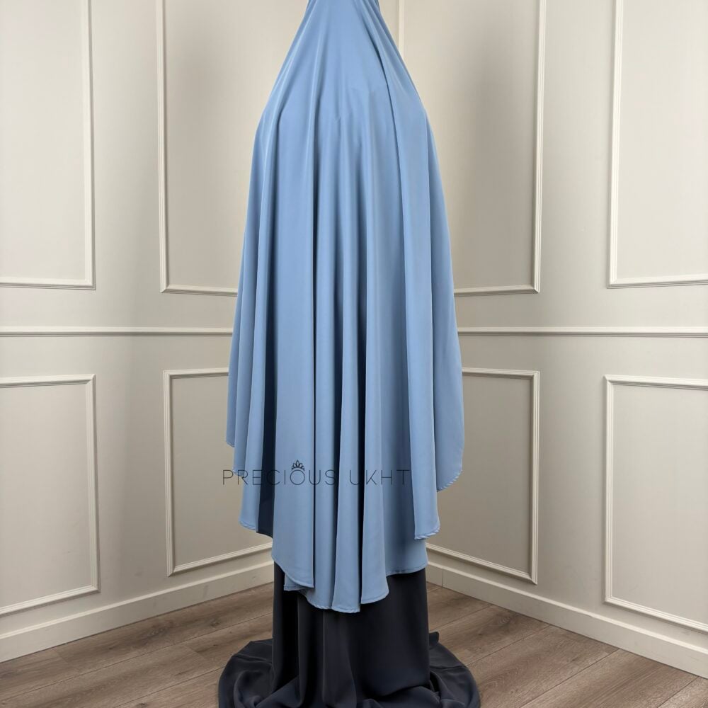 Alternative view of Tieback Knie Khimaar Yemeni ‘Blueish Grey' (Medina Silk)