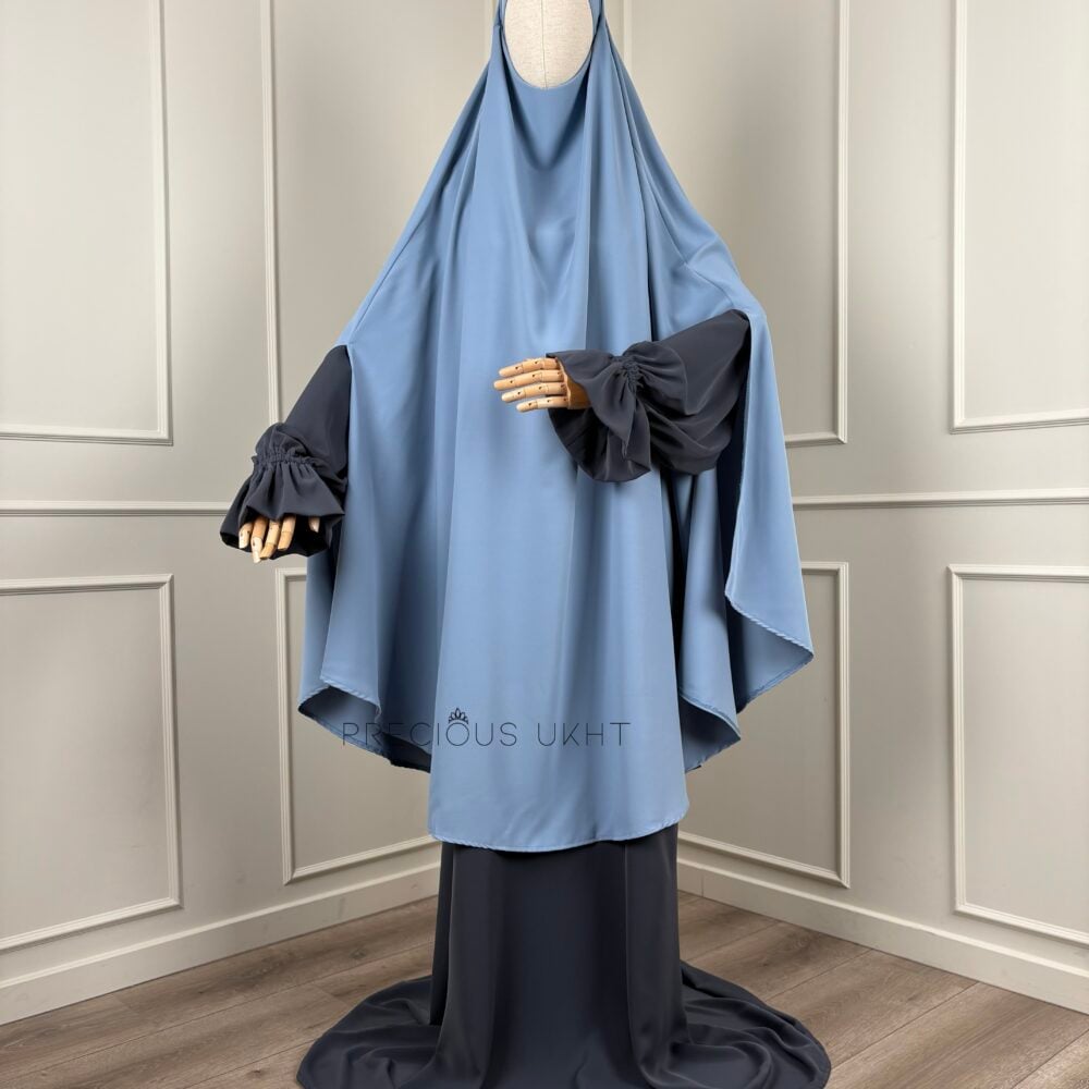 Tieback Knie Khimaar Yemeni ‘Blueish Grey' (Medina Silk)