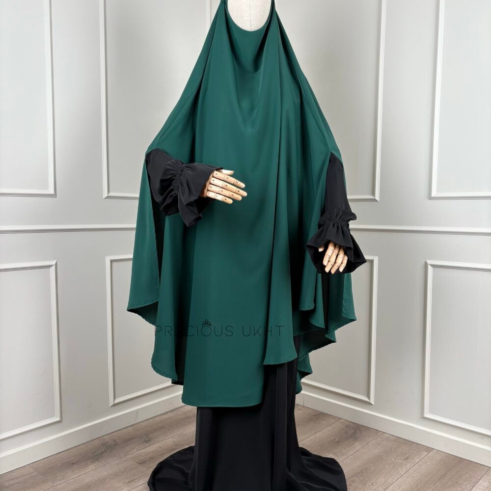 Tieback Knie Khimaar Yemeni 'Emerald Green' (Medina Silk)
