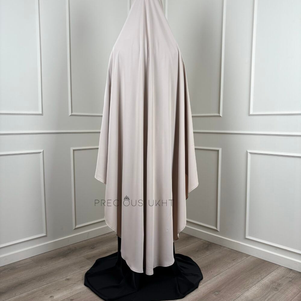 Alternative view of Tieback Knie Khimaar Yemeni 'Beige' (Medina Silk)