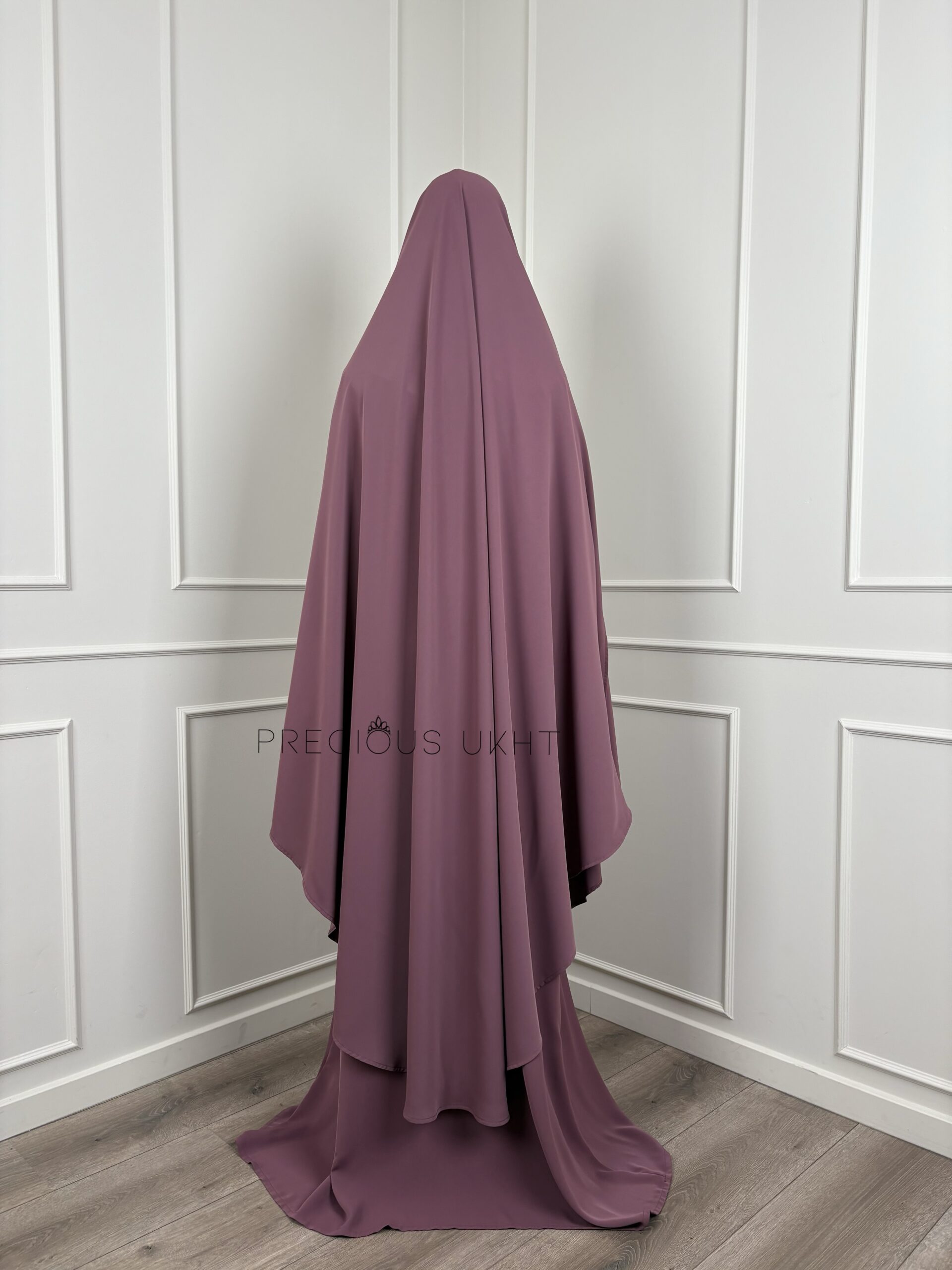 Tieback Knie Khimaar Yemeni 'Mauve Rose' (Medina Silk) - Afbeelding 2