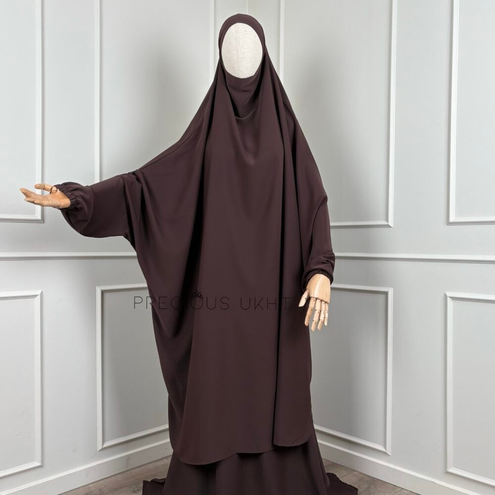 2 Piece Batwing Jilbaab Maryam ‘Dark Brown'