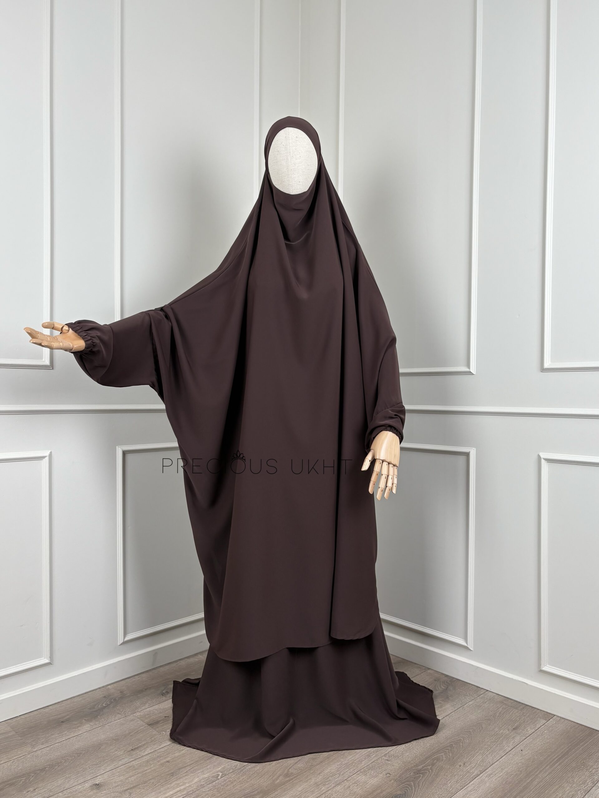 2 Piece Batwing Jilbaab Maryam ‘Dark Brown'