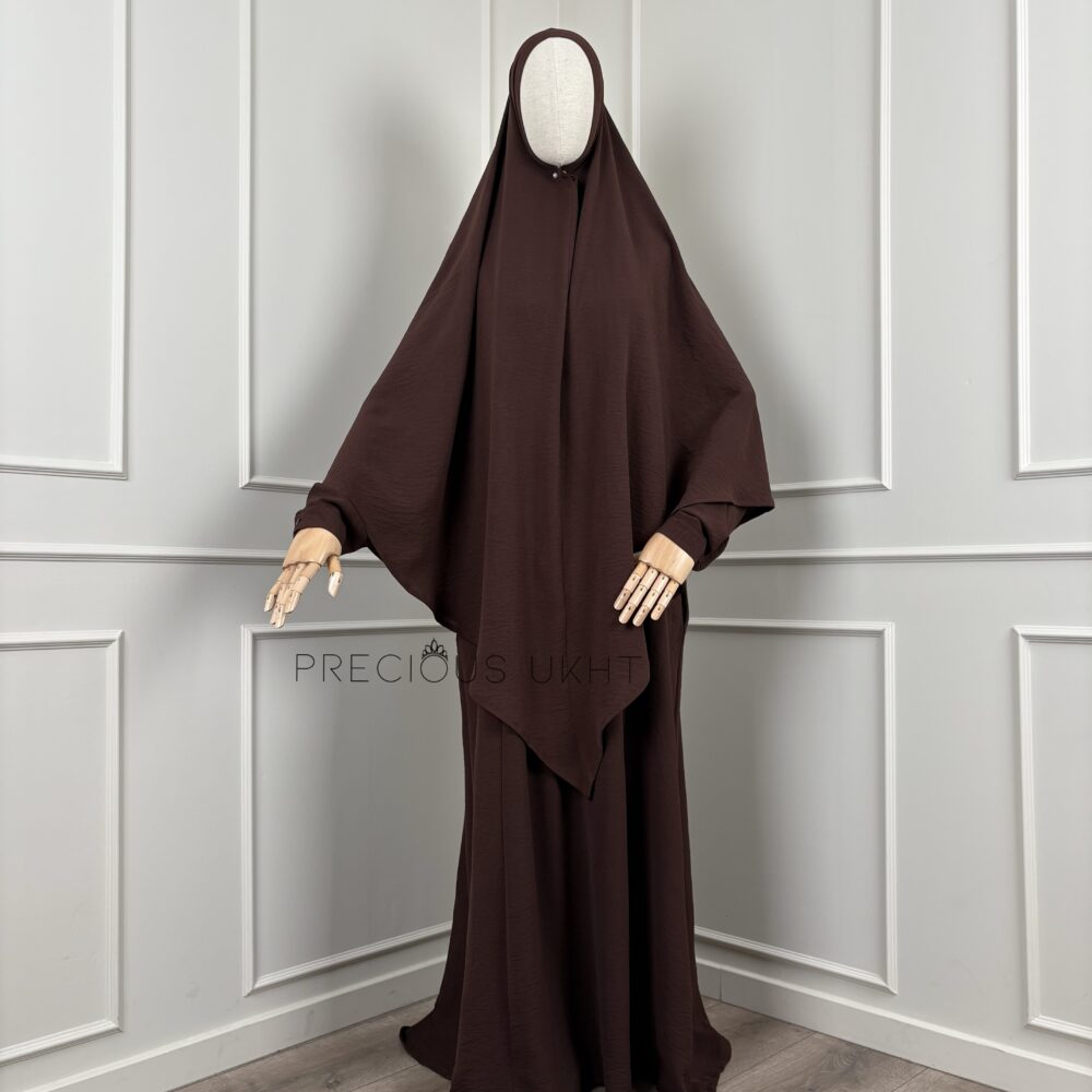 Precious Ukht Stretch Amira Khimaar ‘Dark Brown'