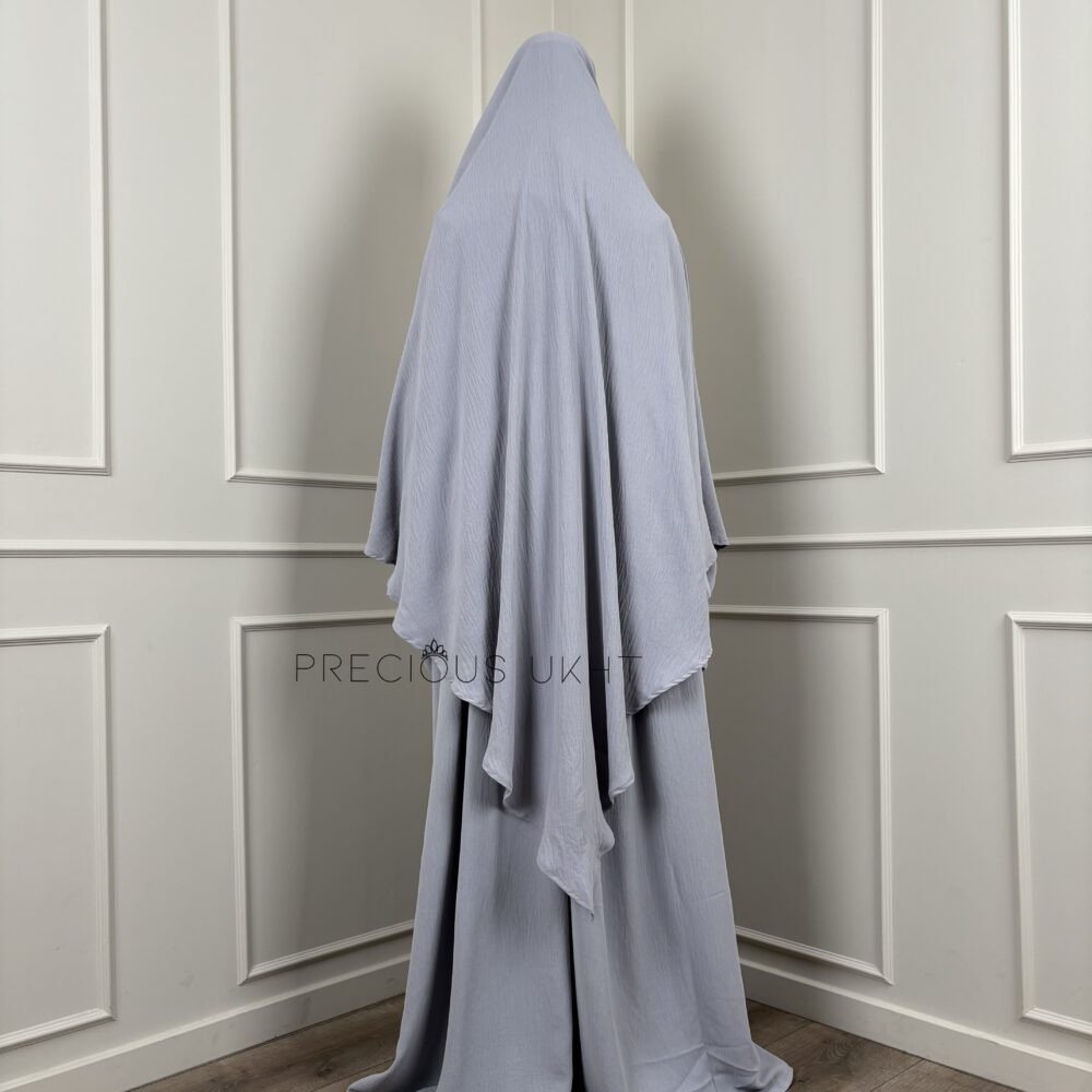 Alternative view of Precious Ukht Stretch Amira Khimaar 'Light Grey'