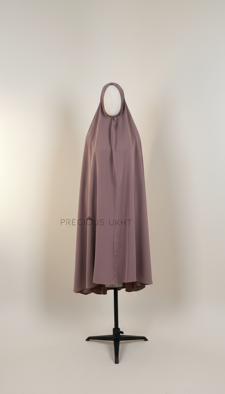Luxury Extra Long Khimaar 'Mauvie Brown'