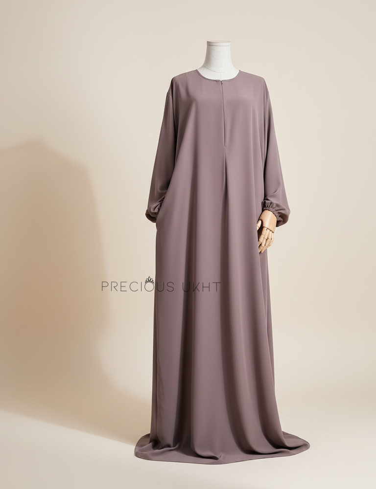 Alternative view of Luxury Wissam Abaya ‘Mauvie Brown'