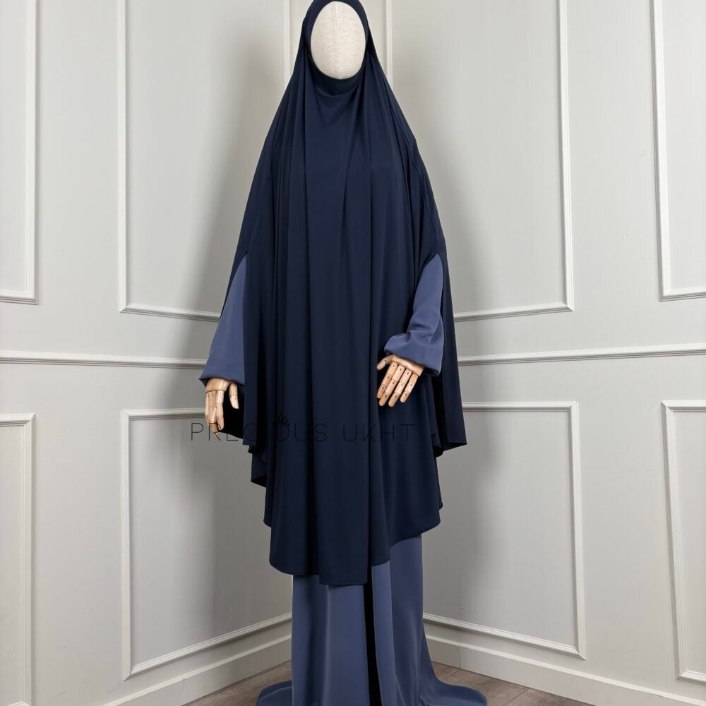 Premium Jersey Tieback Yemeni Extra Long Khimaar 'Dark Blue'