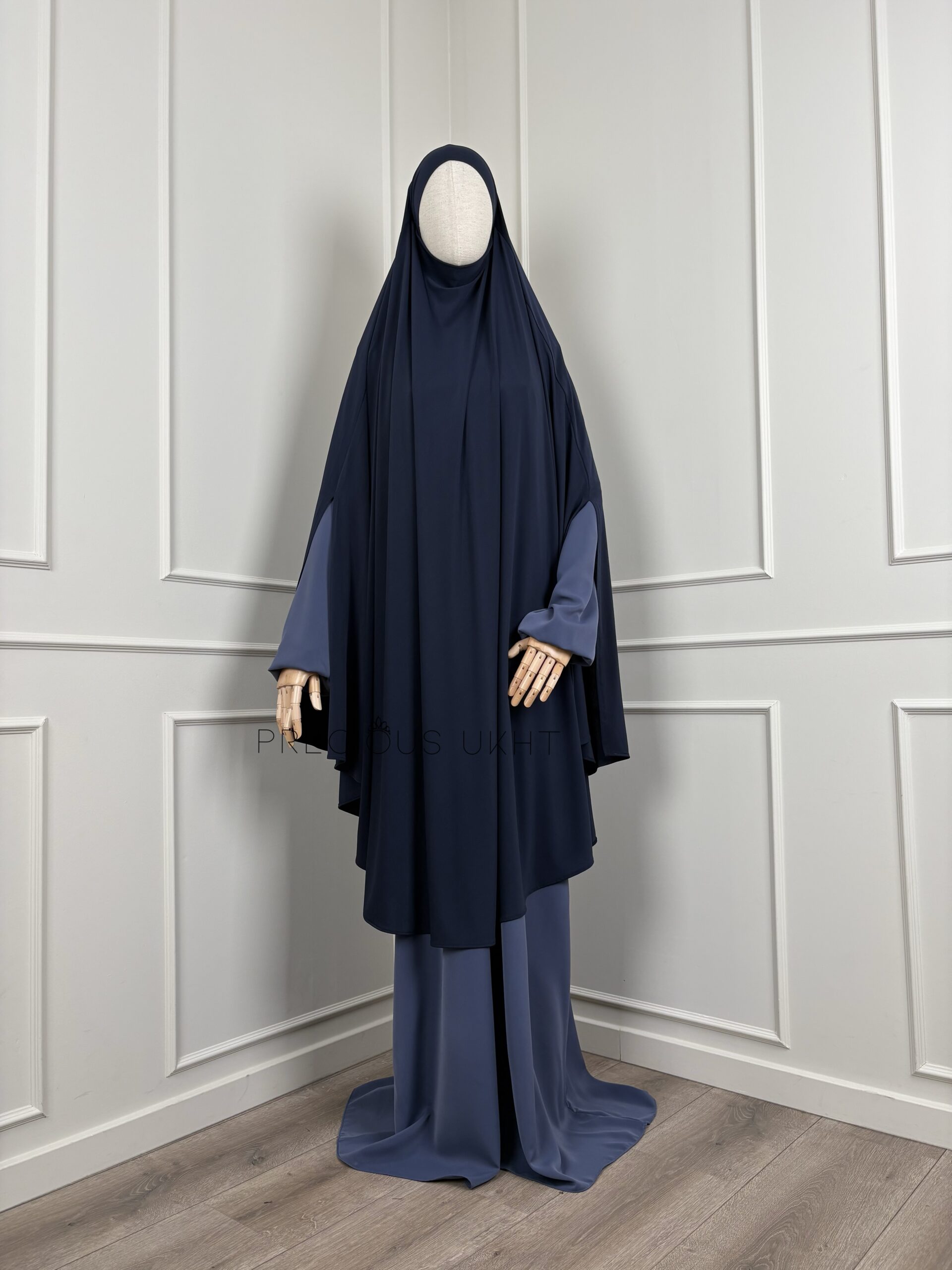 Premium Jersey Tieback Yemeni Extra Long Khimaar 'Dark Blue'