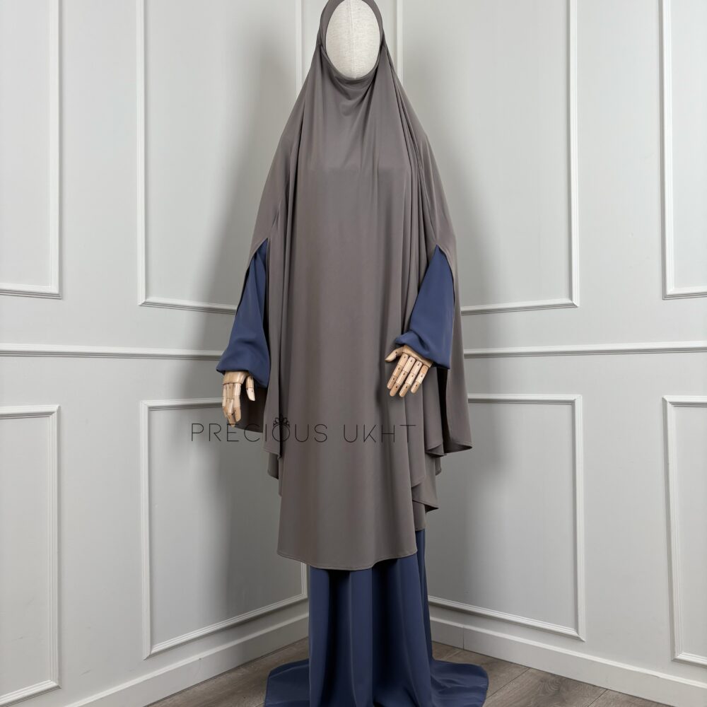Premium Jersey Tieback Yemeni Extra Long Khimaar 'Dark Taupe'