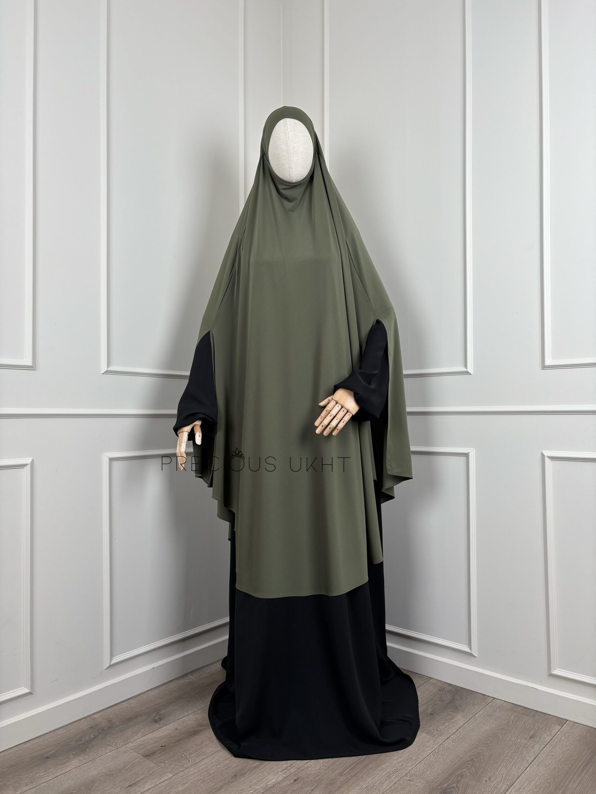Premium Jersey Tieback Yemeni Extra Long Khimaar 'Dark Olive'