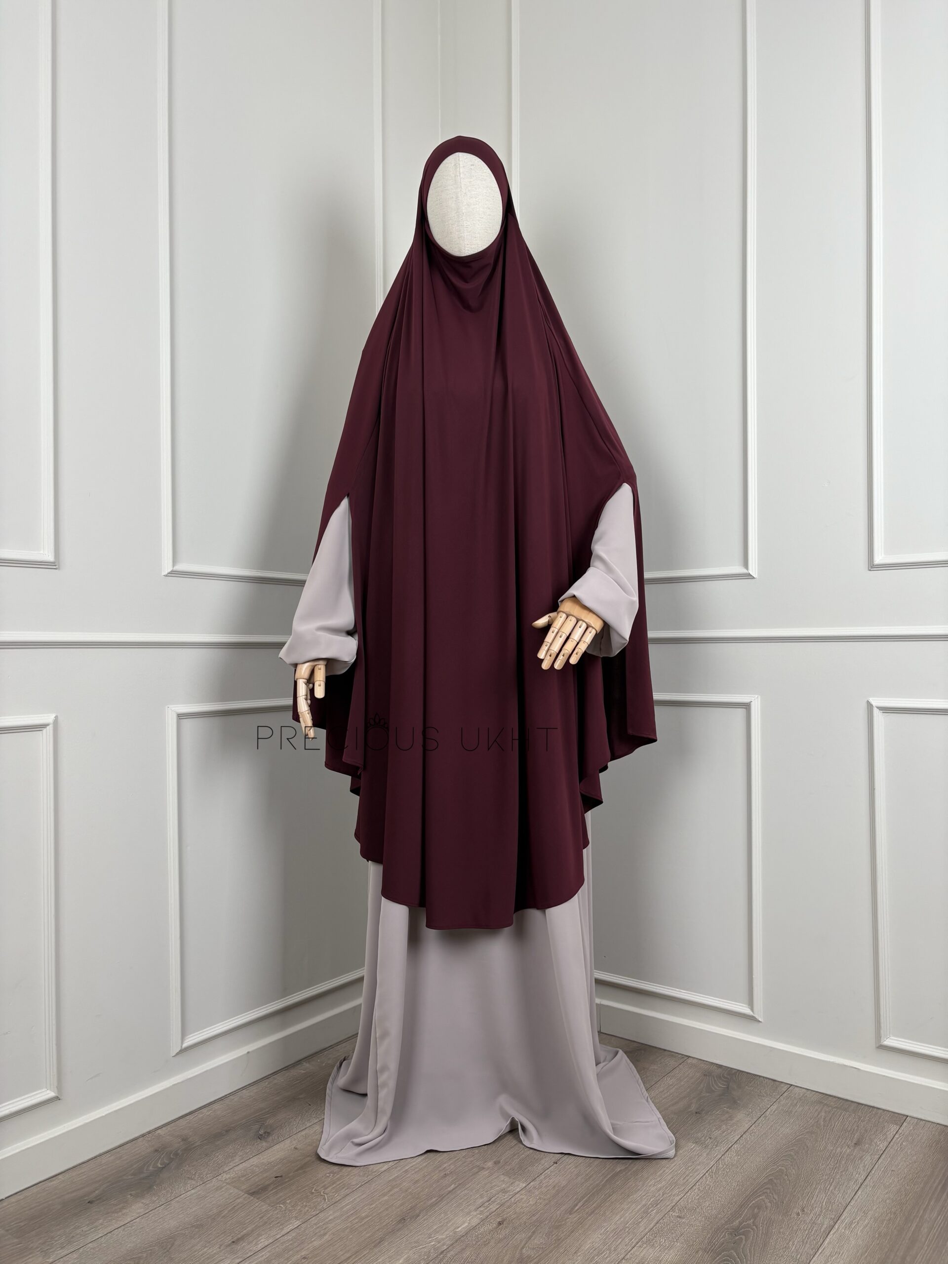 Premium Jersey Tieback Yemeni Extra Long Khimaar 'Plum'