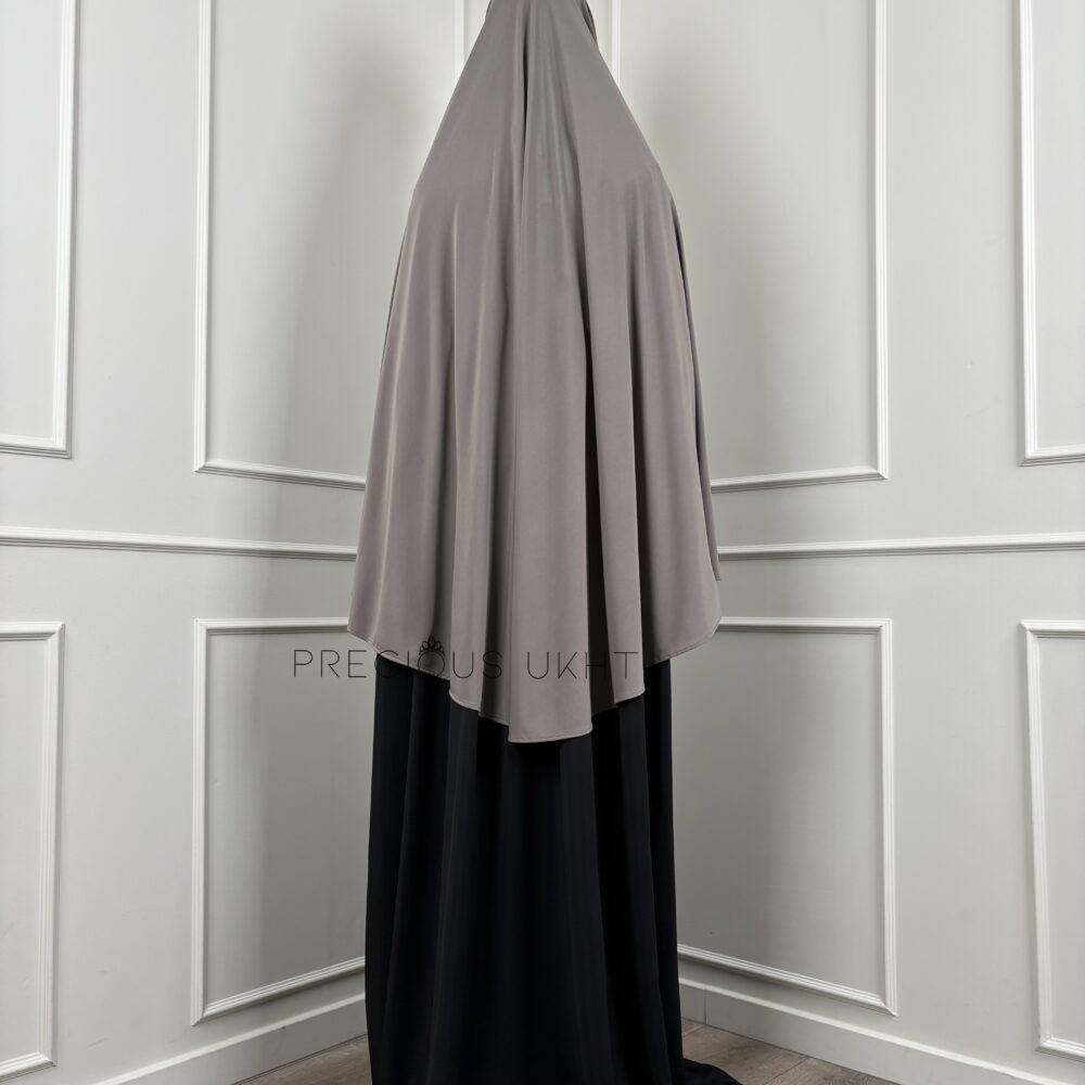 Alternative view of Premium Jersey Tieback Yemeni Short Khimaar 'Dark Taupe'