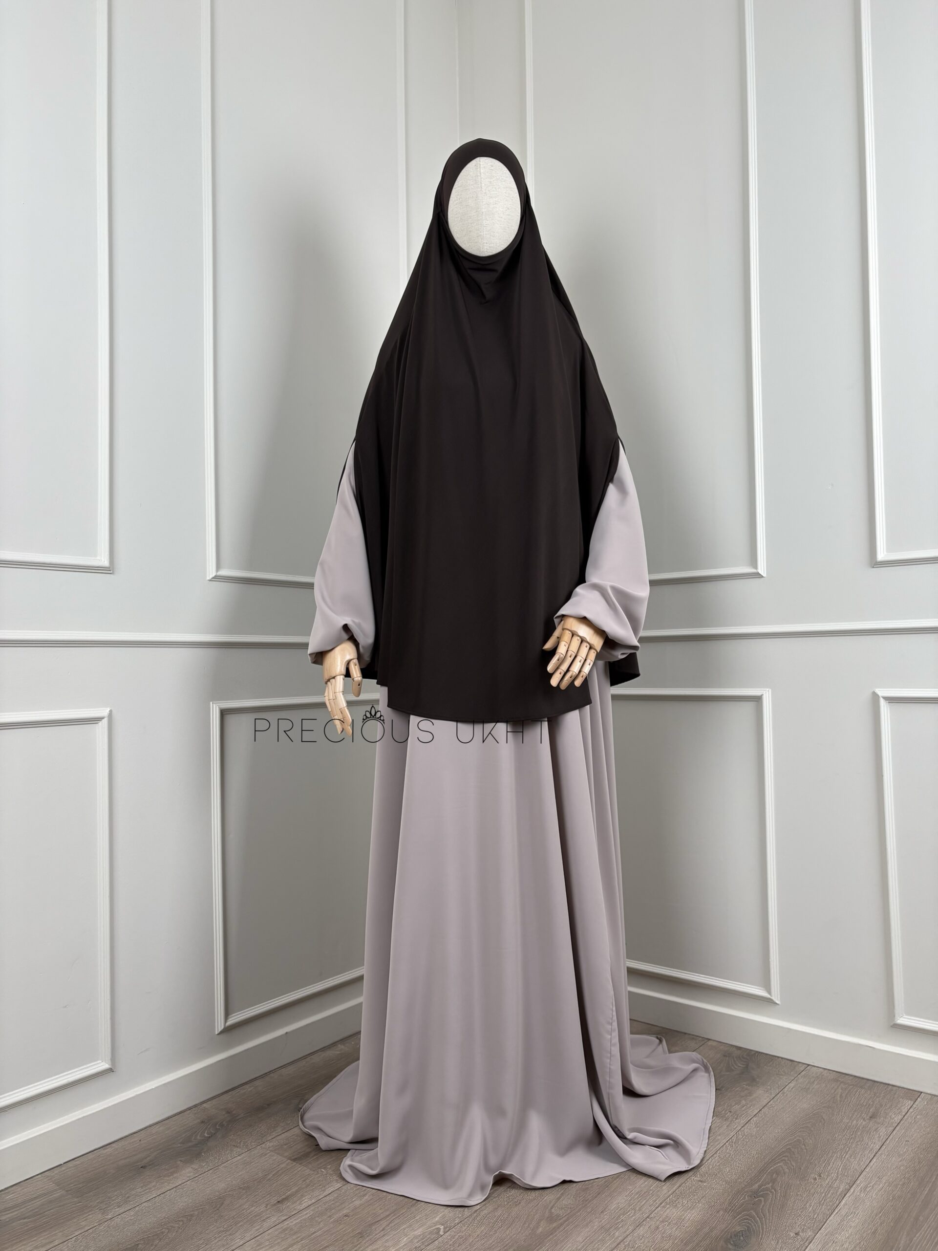 Premium Jersey Tieback Yemeni Short Khimaar 'Dark Chocolate'