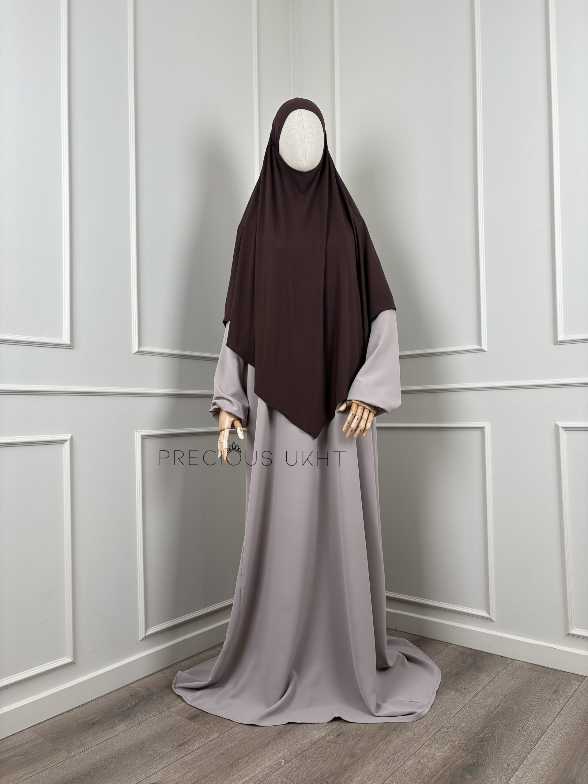 Amira Khimaar Short 'Dark Brown' (Bamboo Fabric)