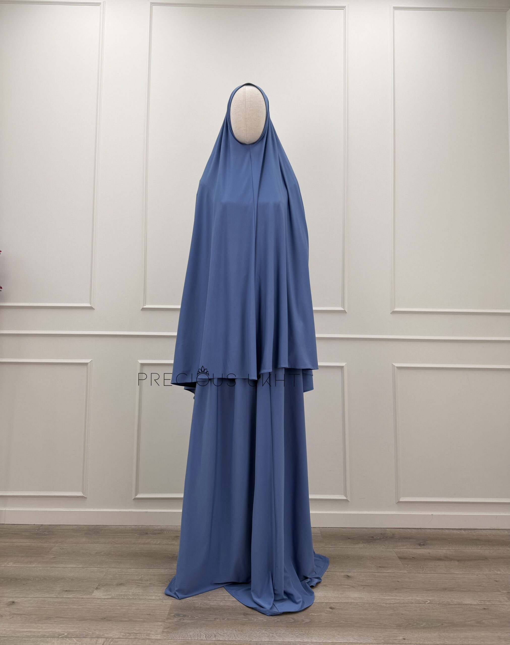 Premium Jersey Medium Khimaar & Rok 'Soft Blue'
