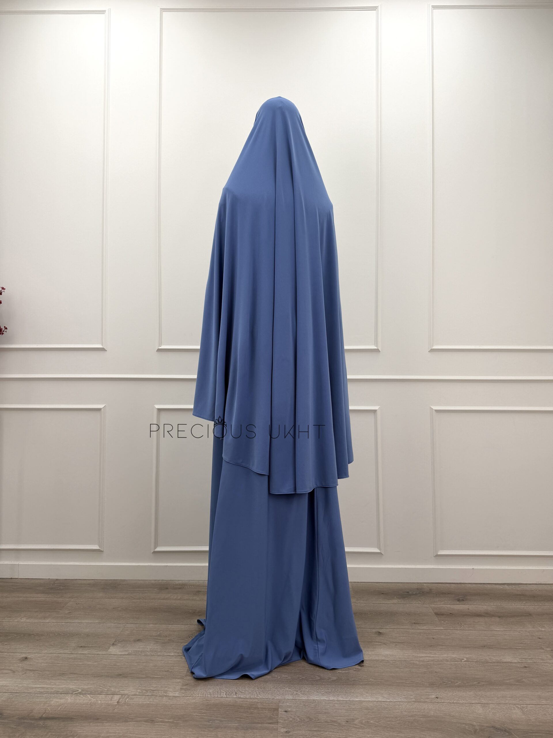 Premium Jersey Medium Khimaar & Rok 'Soft Blue' - Afbeelding 2