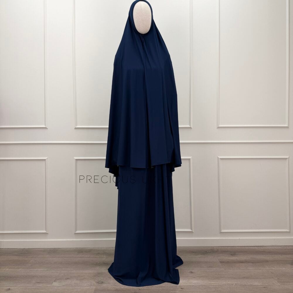 Premium Jersey Medium Khimaar & Rok 'Navy Blue'