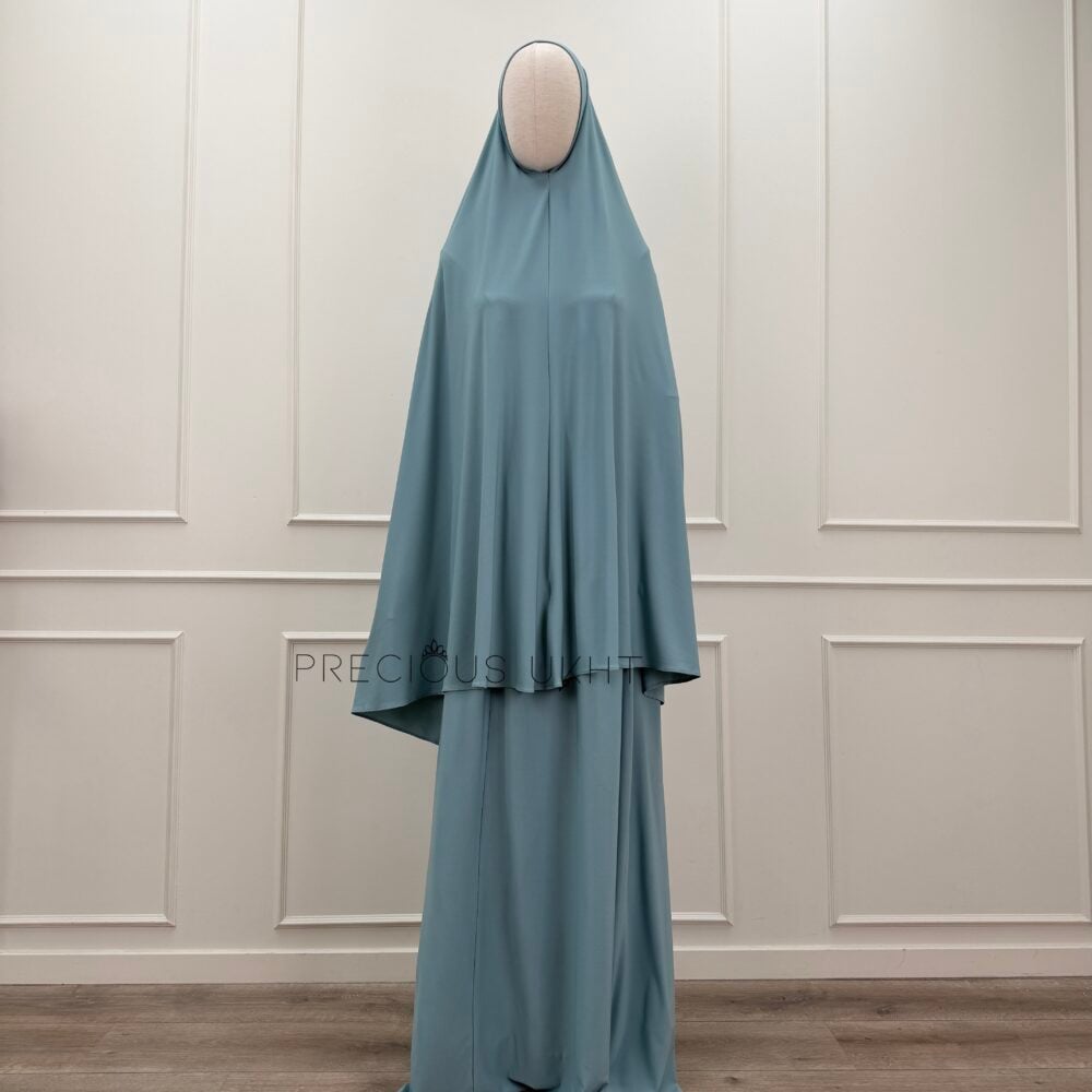 Premium Jersey Medium Khimaar & Rok 'Blue Green'