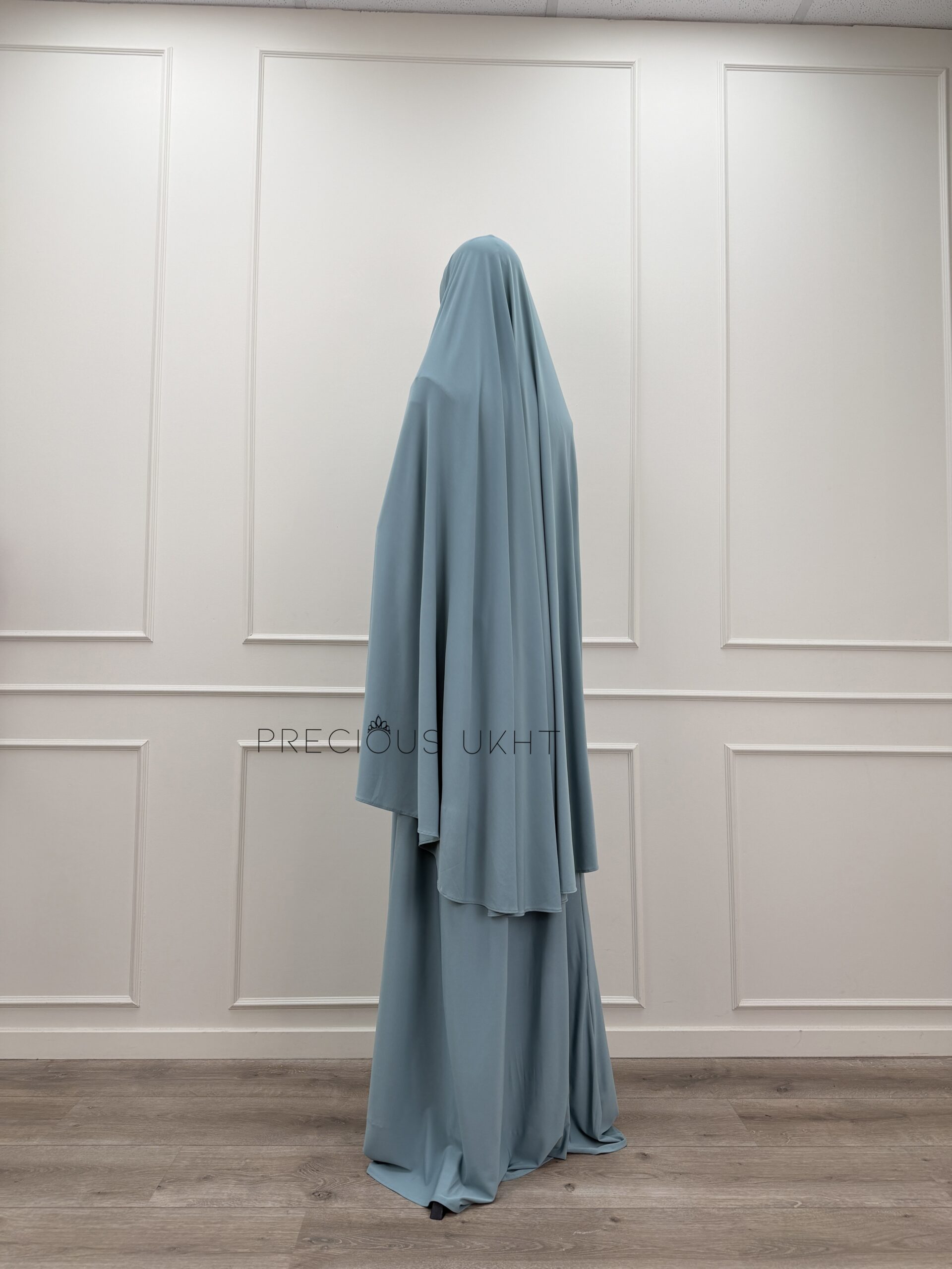 Premium Jersey Medium Khimaar & Rok 'Blue Green' - Afbeelding 2