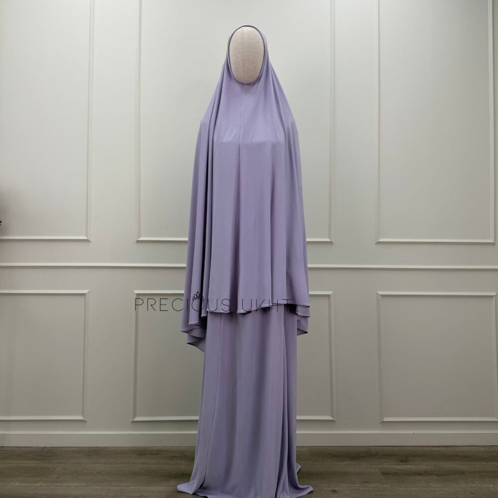 Premium Jersey Medium Khimaar & Rok 'Soft Lila'