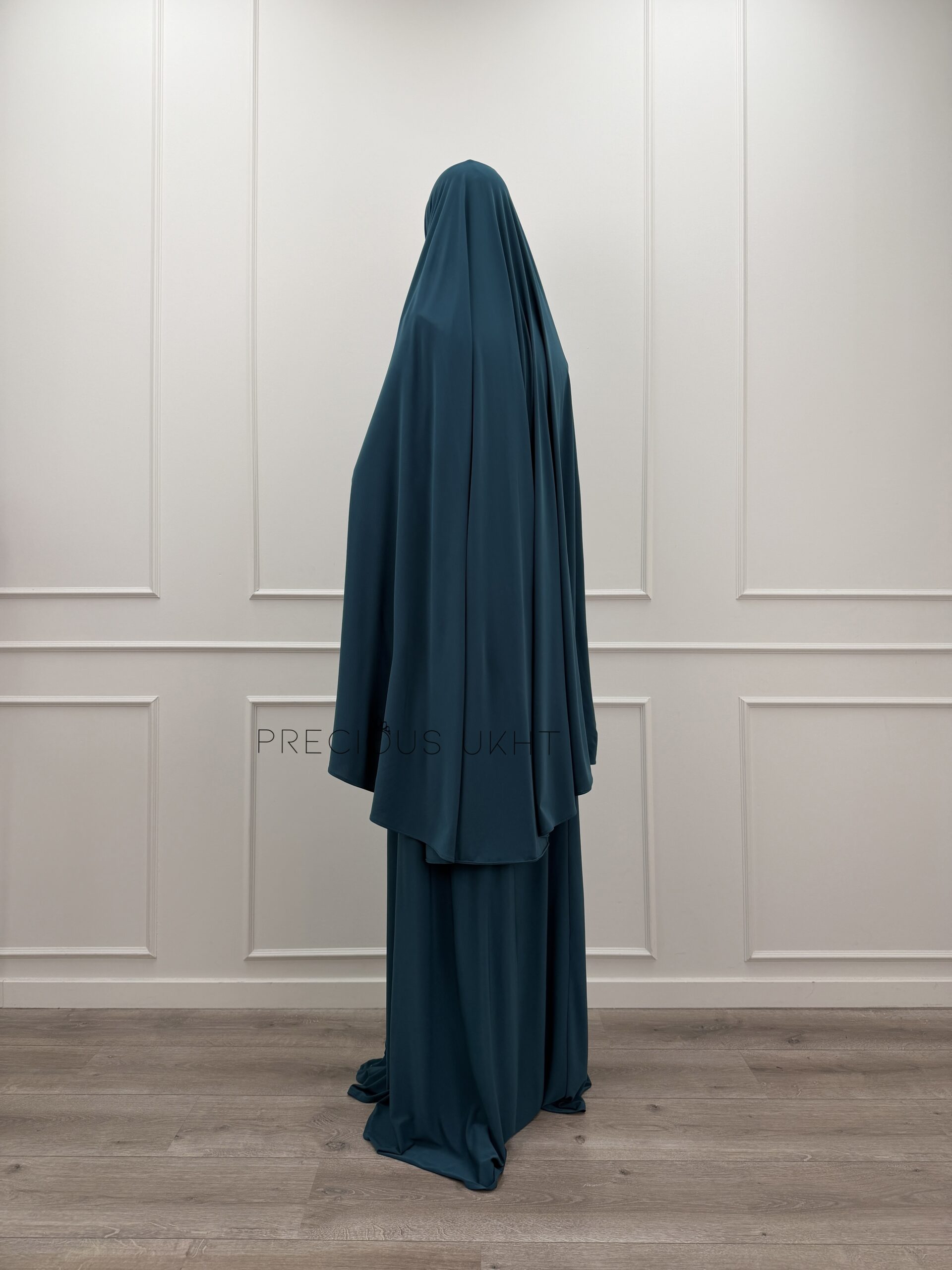 Premium Jersey Medium Khimaar & Rok 'Teal' - Afbeelding 2