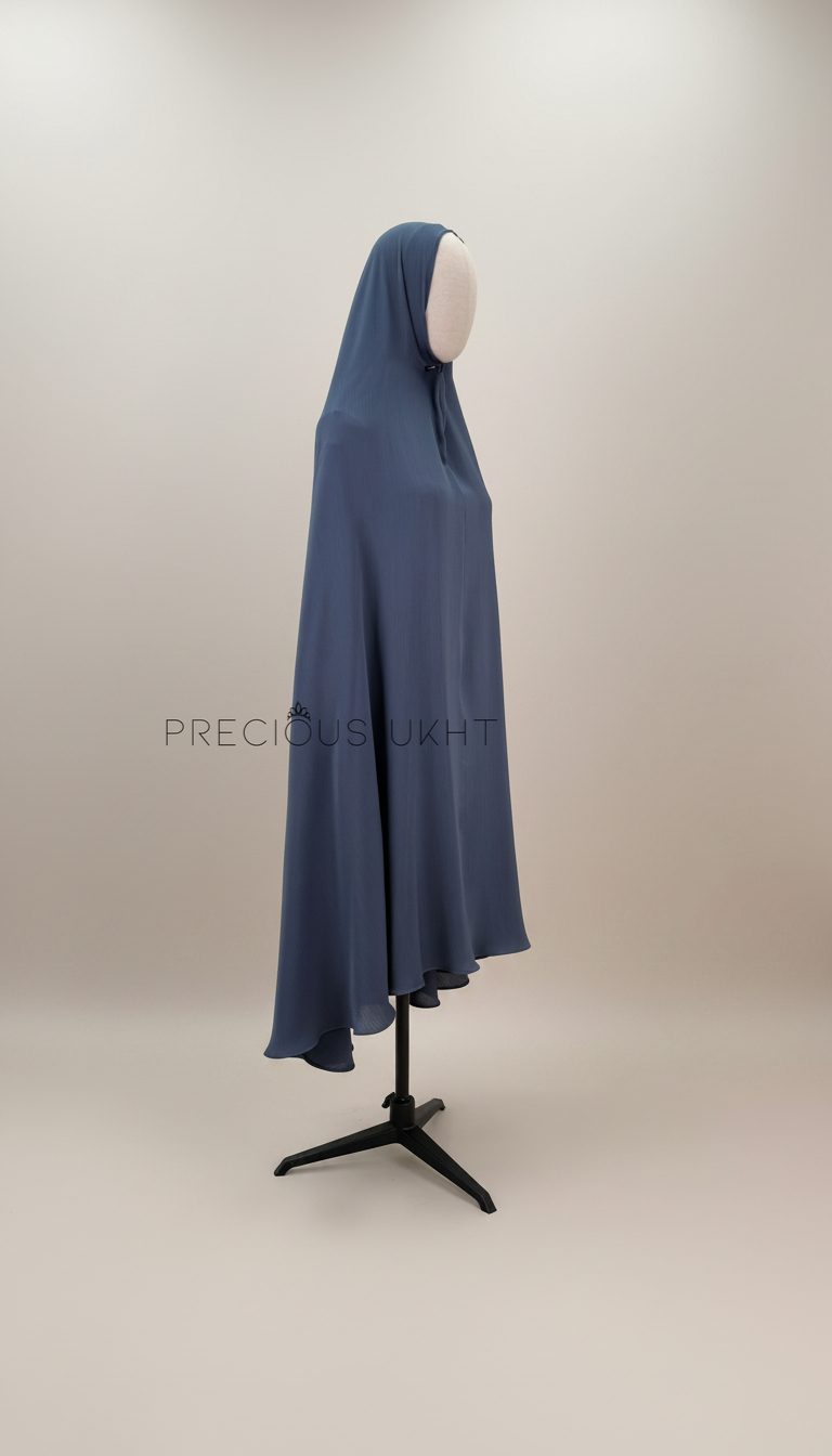 Oemayrah Extra Long Khimaar ‘Navy Grey'