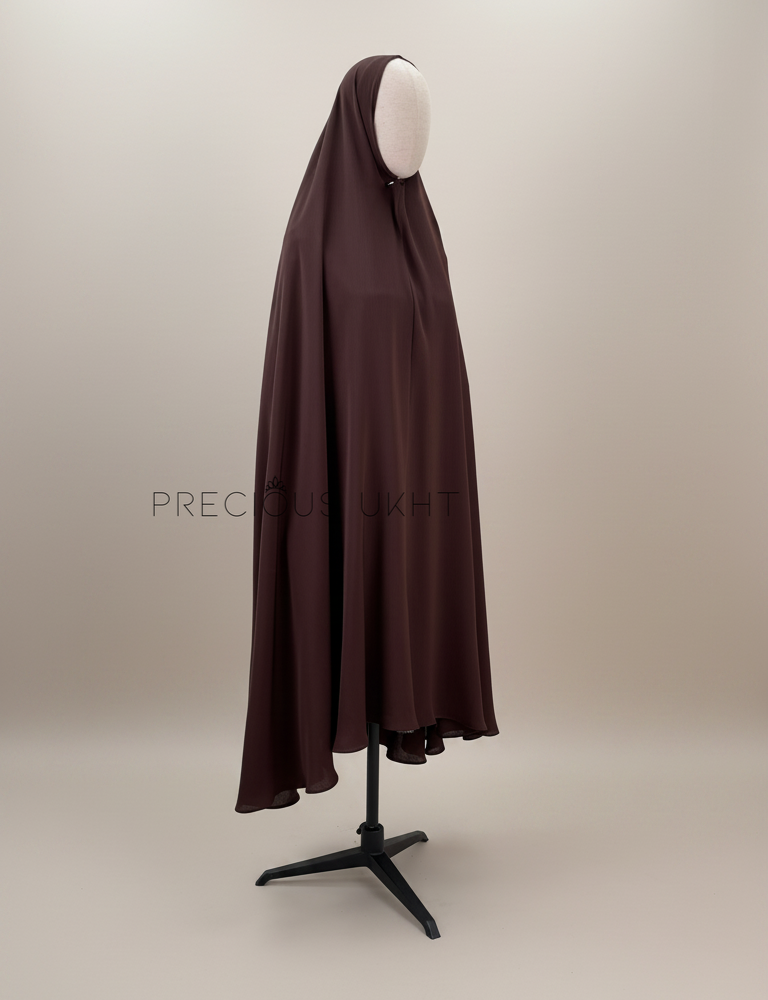 Oemayrah Extra Long Khimaar ‘Dark Brown'