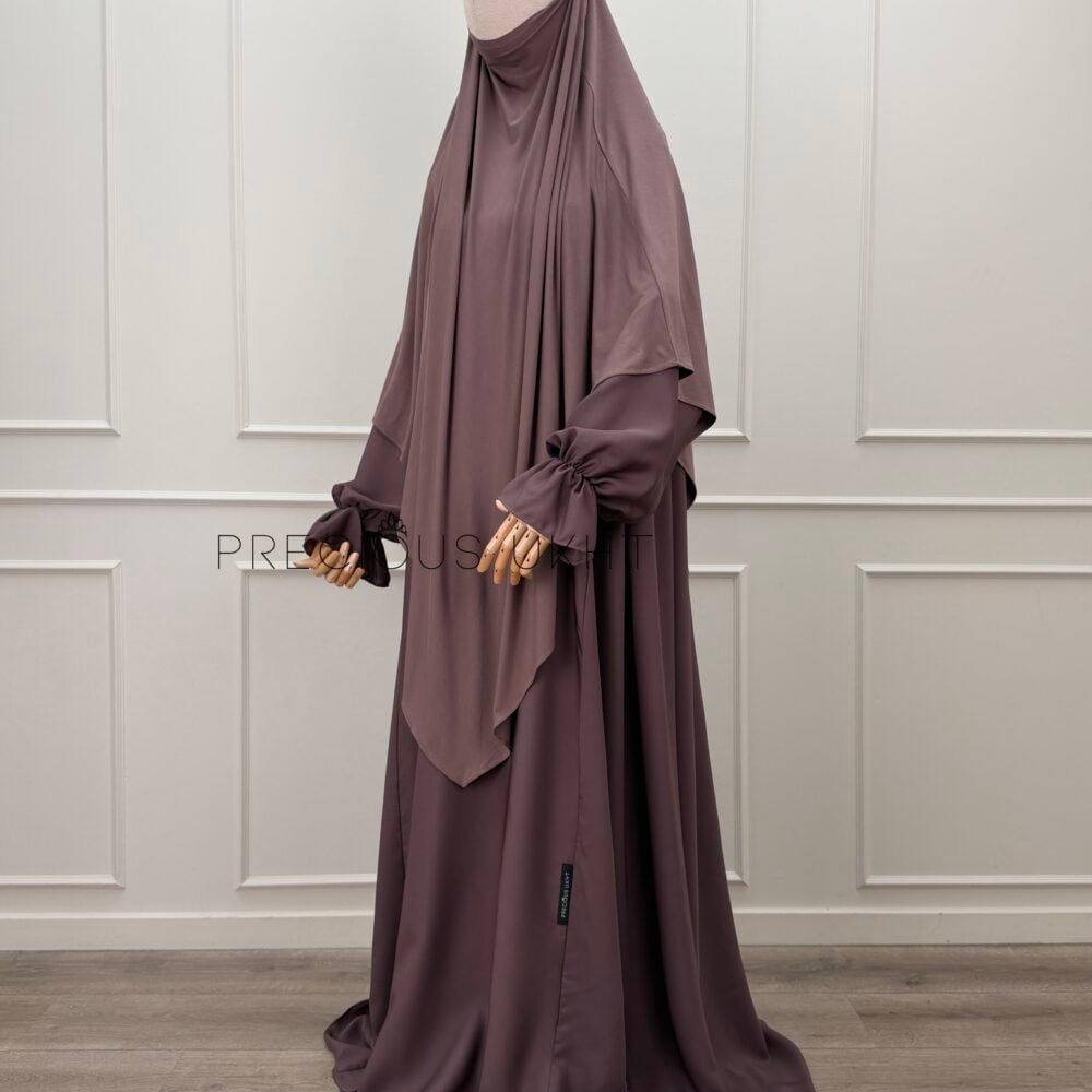 Amira Khimaar Long 'Taupe Rose' (Bamboo Fabric)