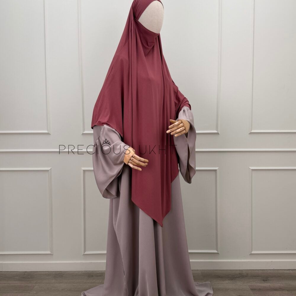 Amira Khimaar Long 'Soft Mauve' (Bamboo Fabric)