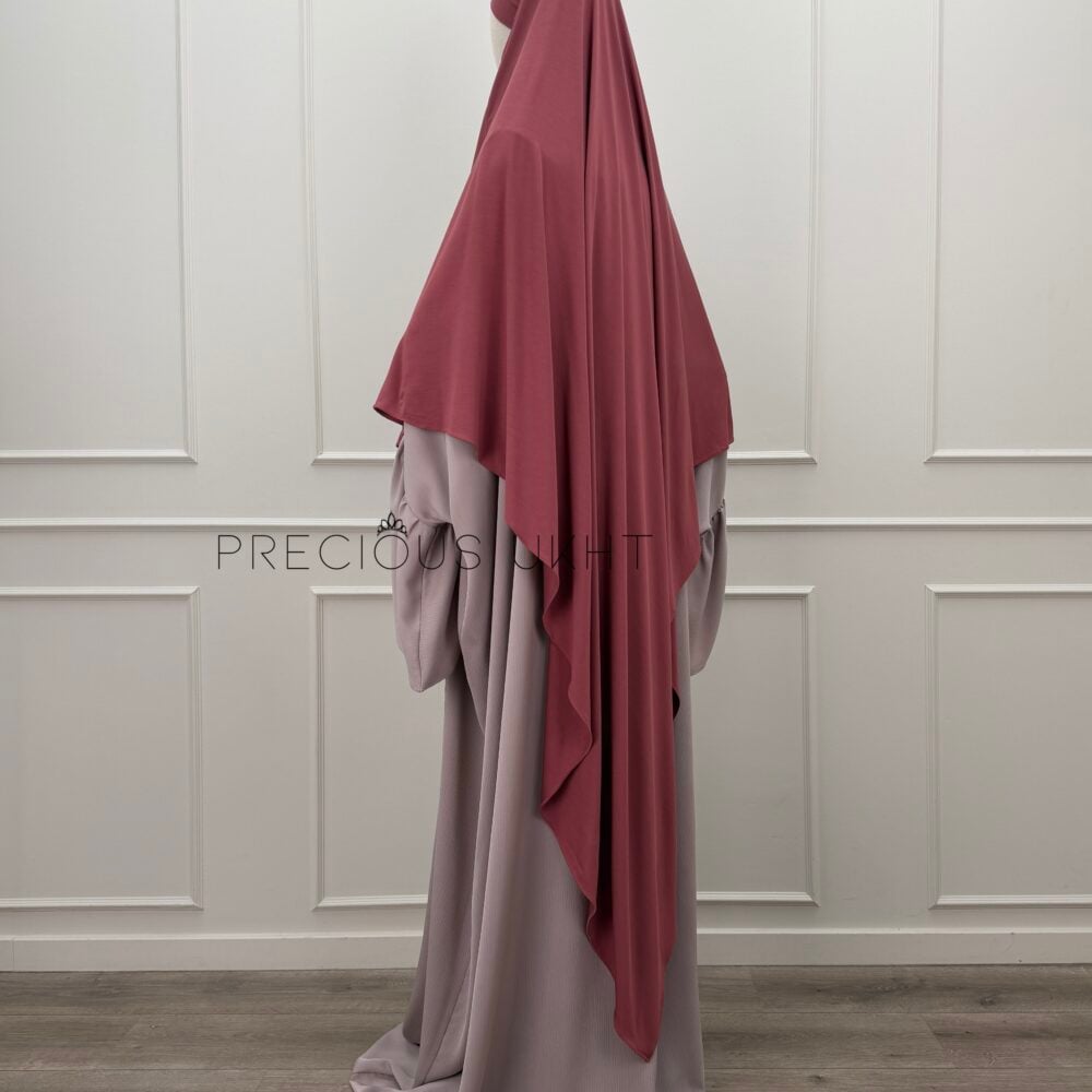 Alternative view of Amira Khimaar Long 'Soft Mauve' (Bamboo Fabric)