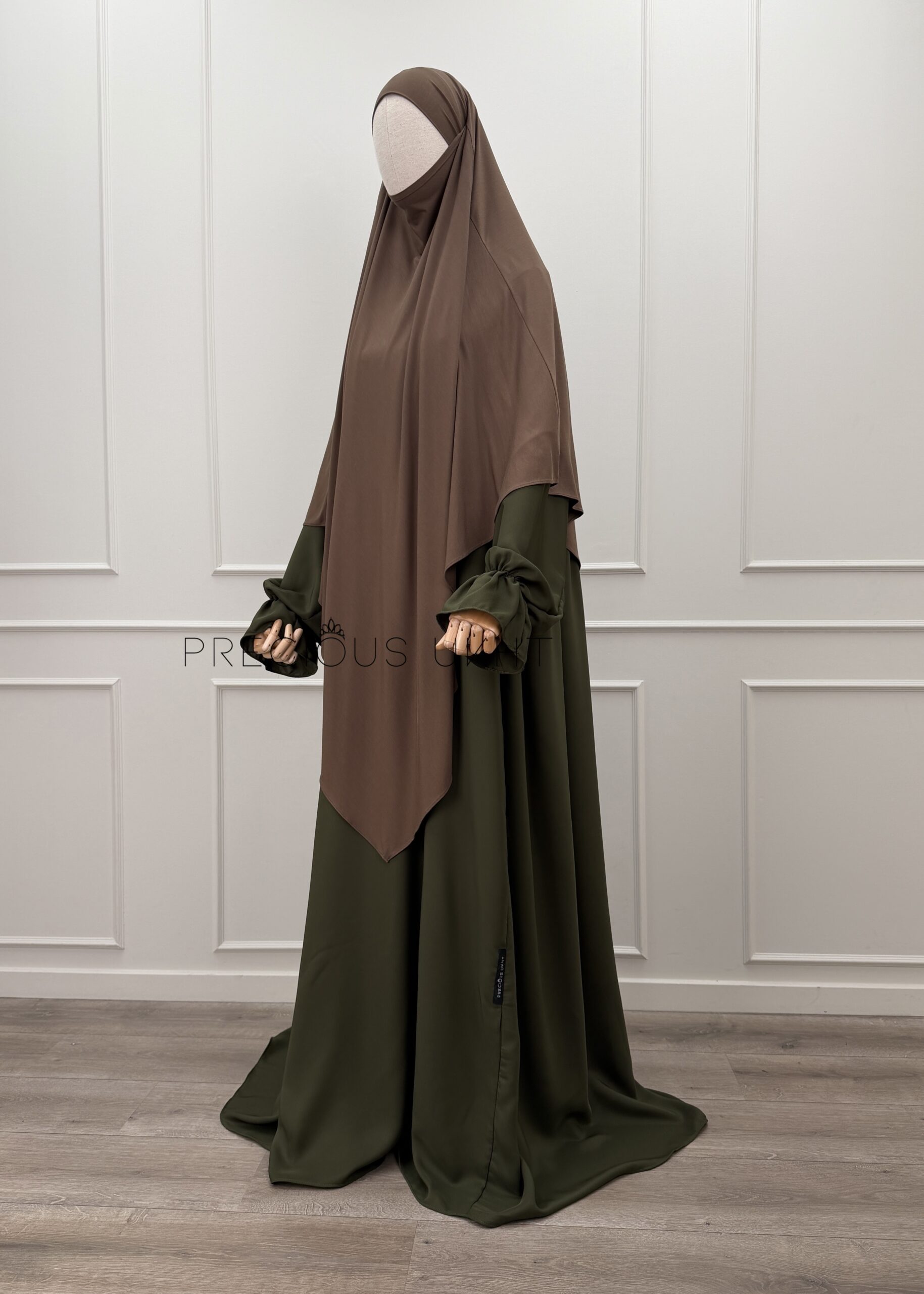 Amira Khimaar Long 'Coffee' (Bamboo Fabric)