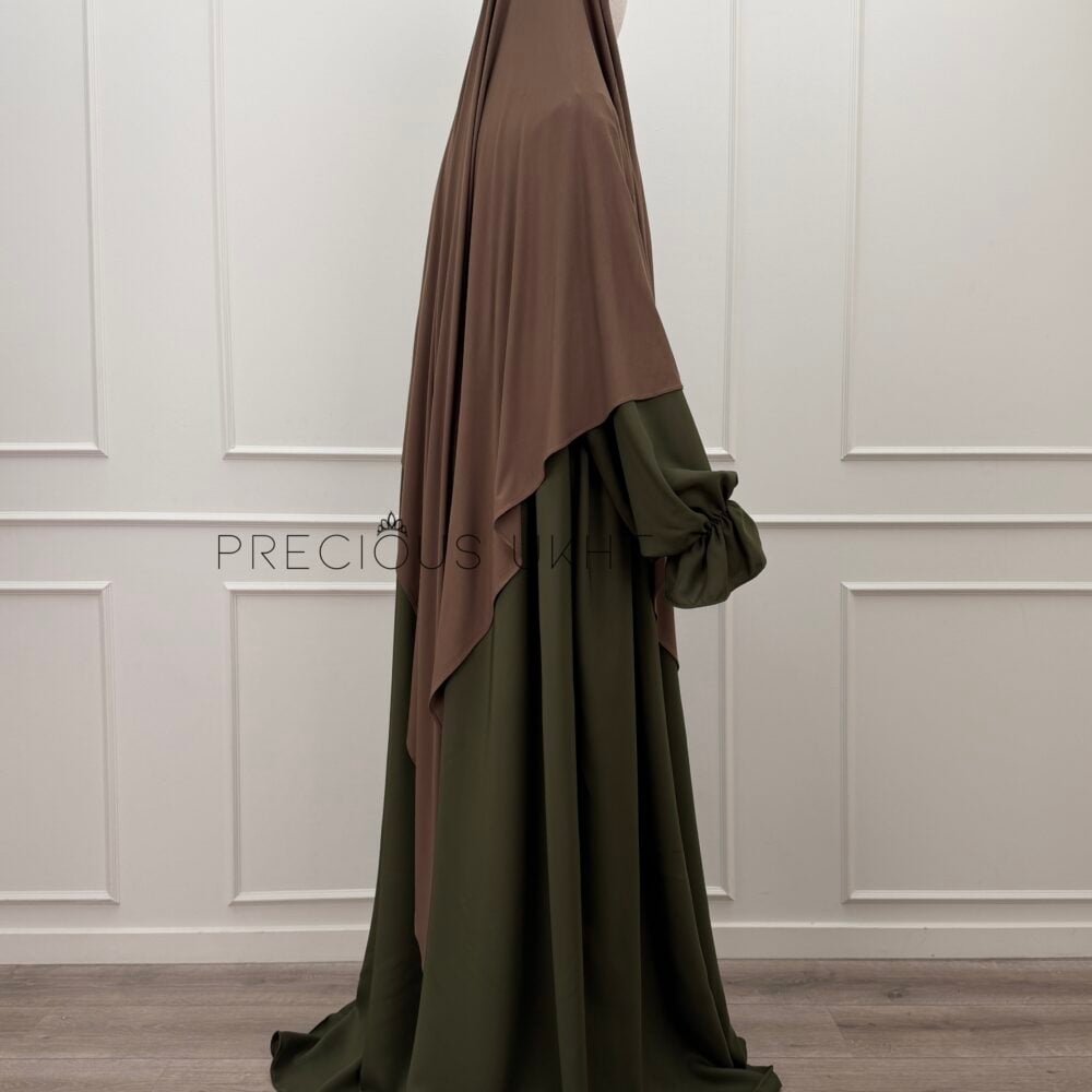 Alternative view of Amira Khimaar Long 'Coffee' (Bamboo Fabric)