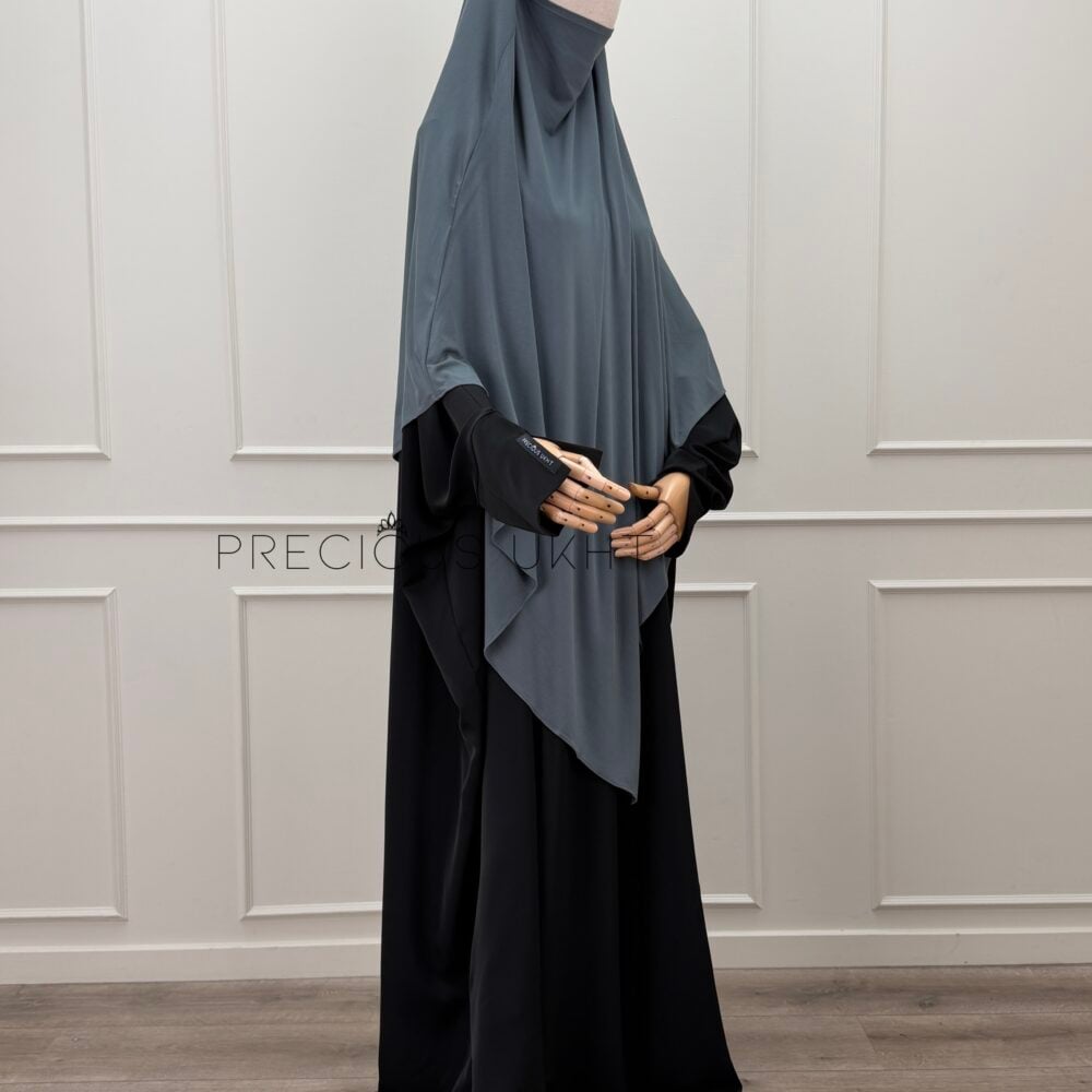 Amira Khimaar Long 'Dark Grey' (Bamboo Fabric)