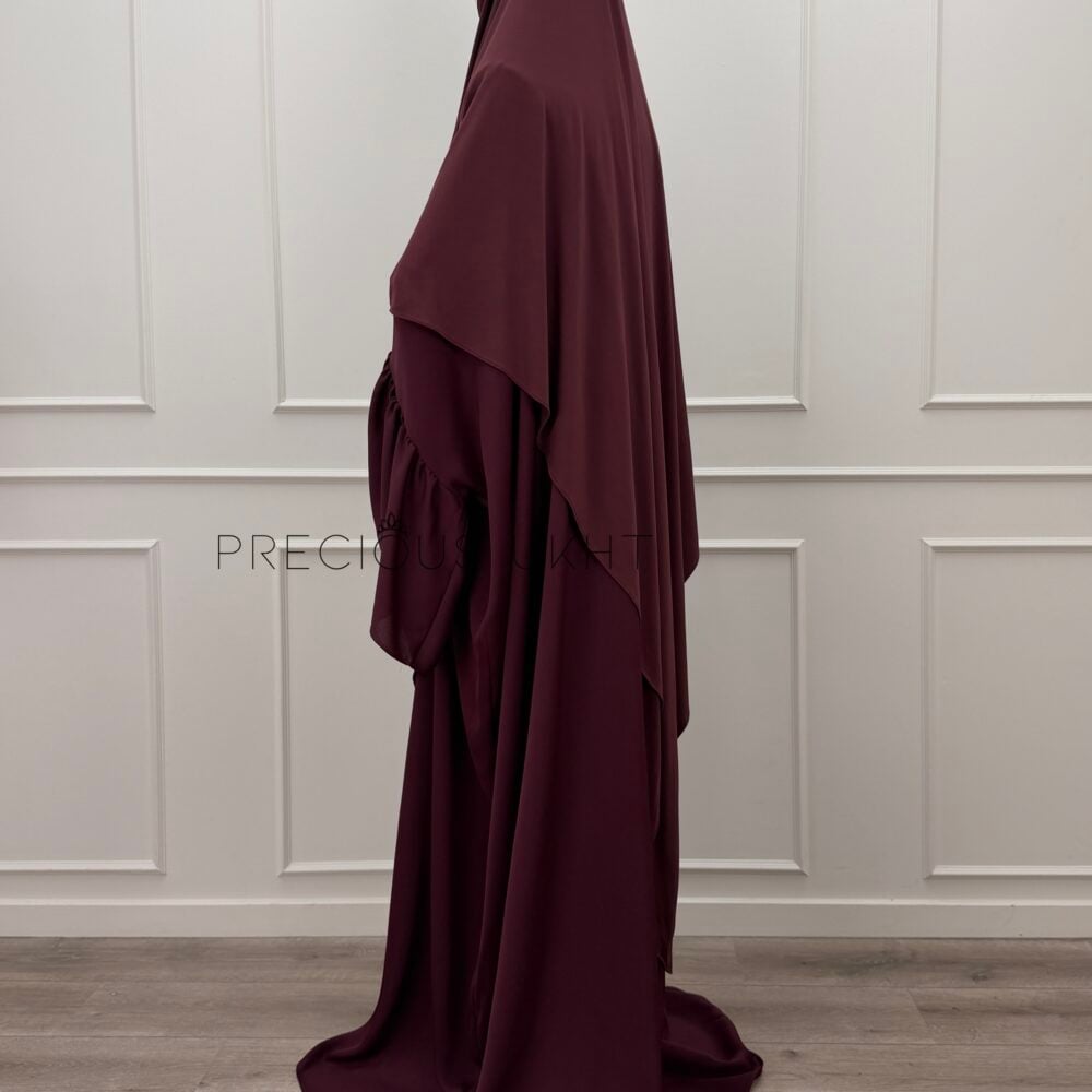 Alternative view of Amira Khimaar Long 'Dusty Plum' (Bamboo Fabric)
