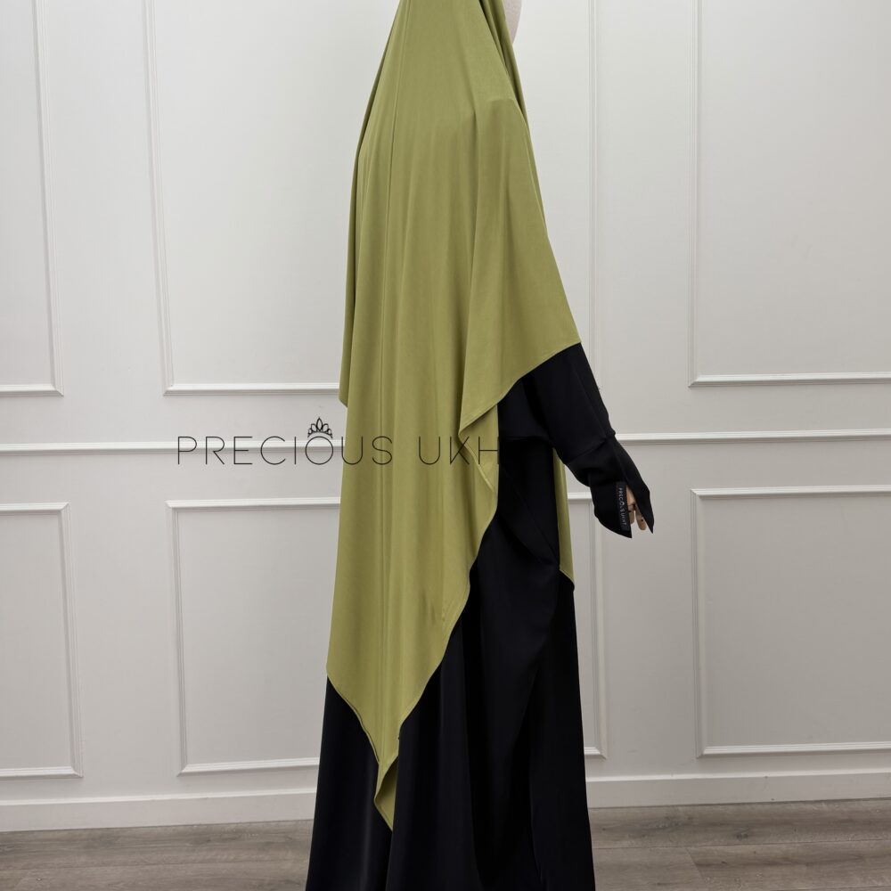 Alternative view of Amira Khimaar Long 'Lime' (Bamboo Fabric)