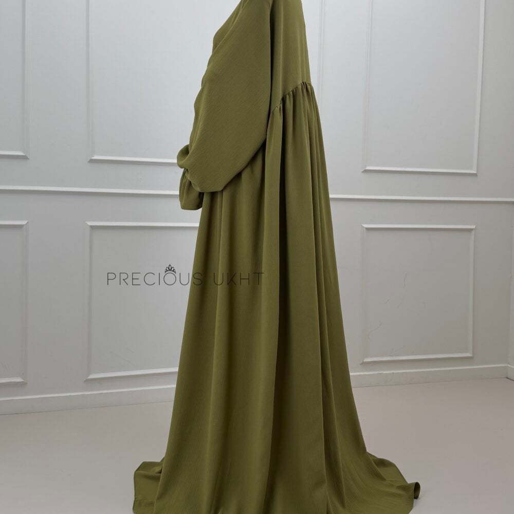 Alternative view of Sakeenah Stretch Abaya 'Olive Moss'