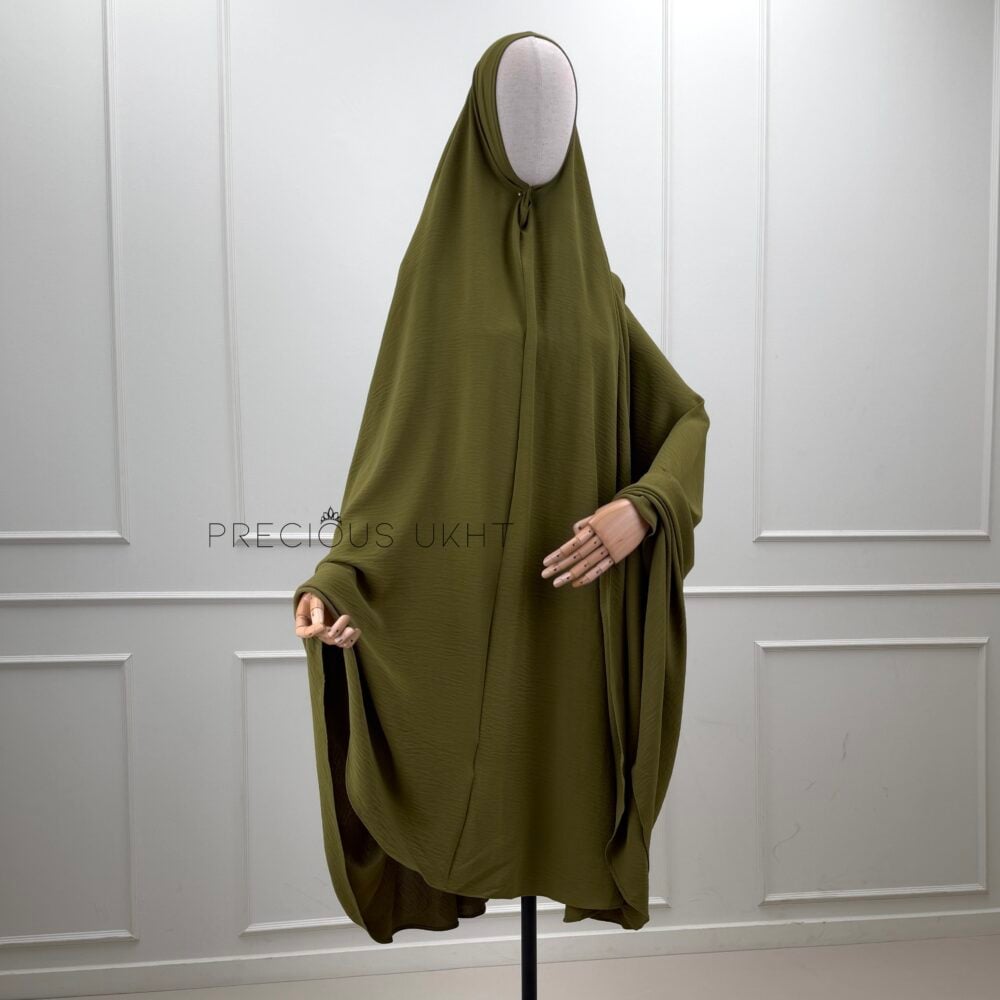 Precious Ukht Extra Long Stretch Khimaar 'Olive Moss'