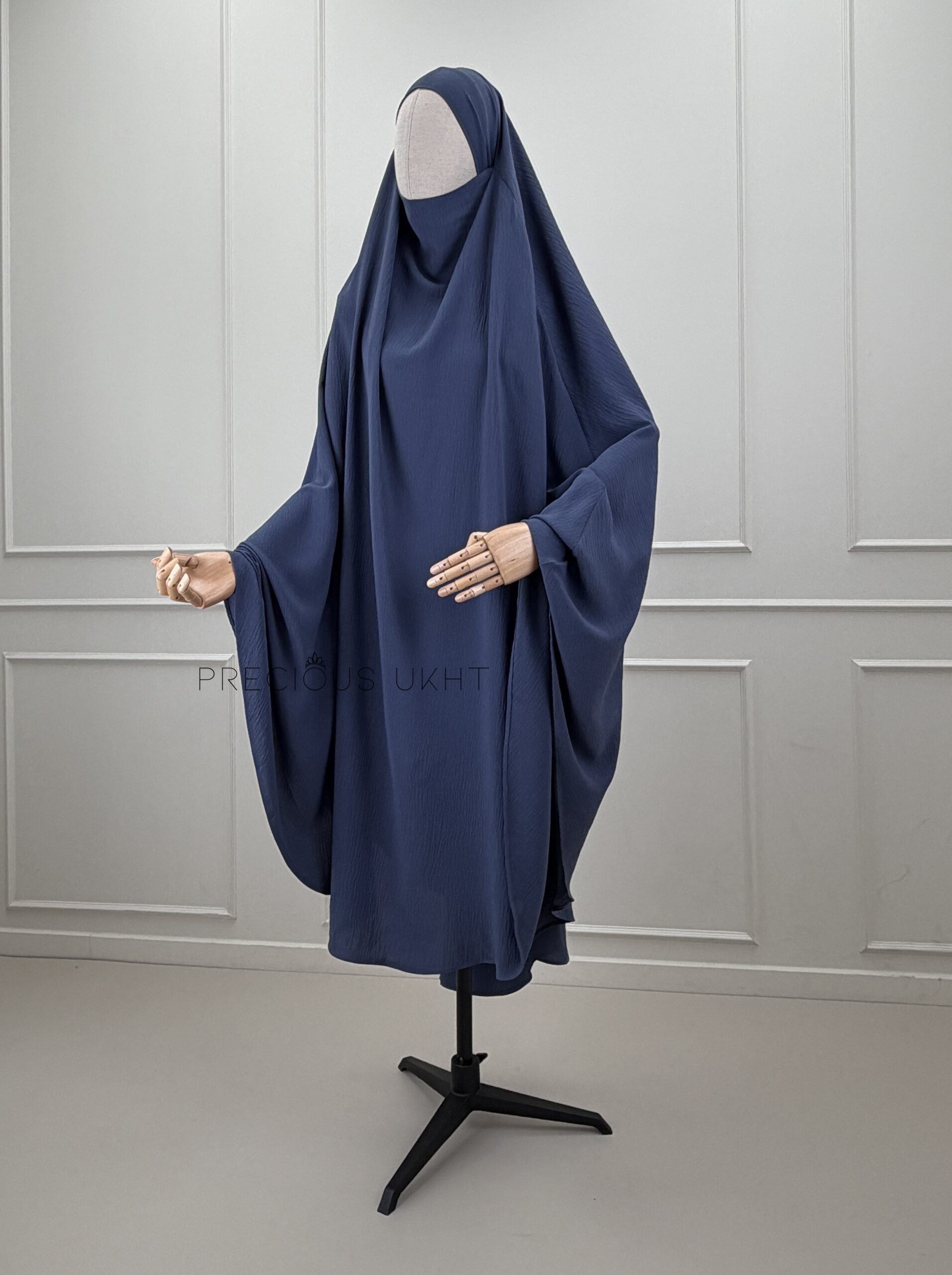 Precious Ukht Tieback Extra Long Stretch Khimaar 'Grey Blue’