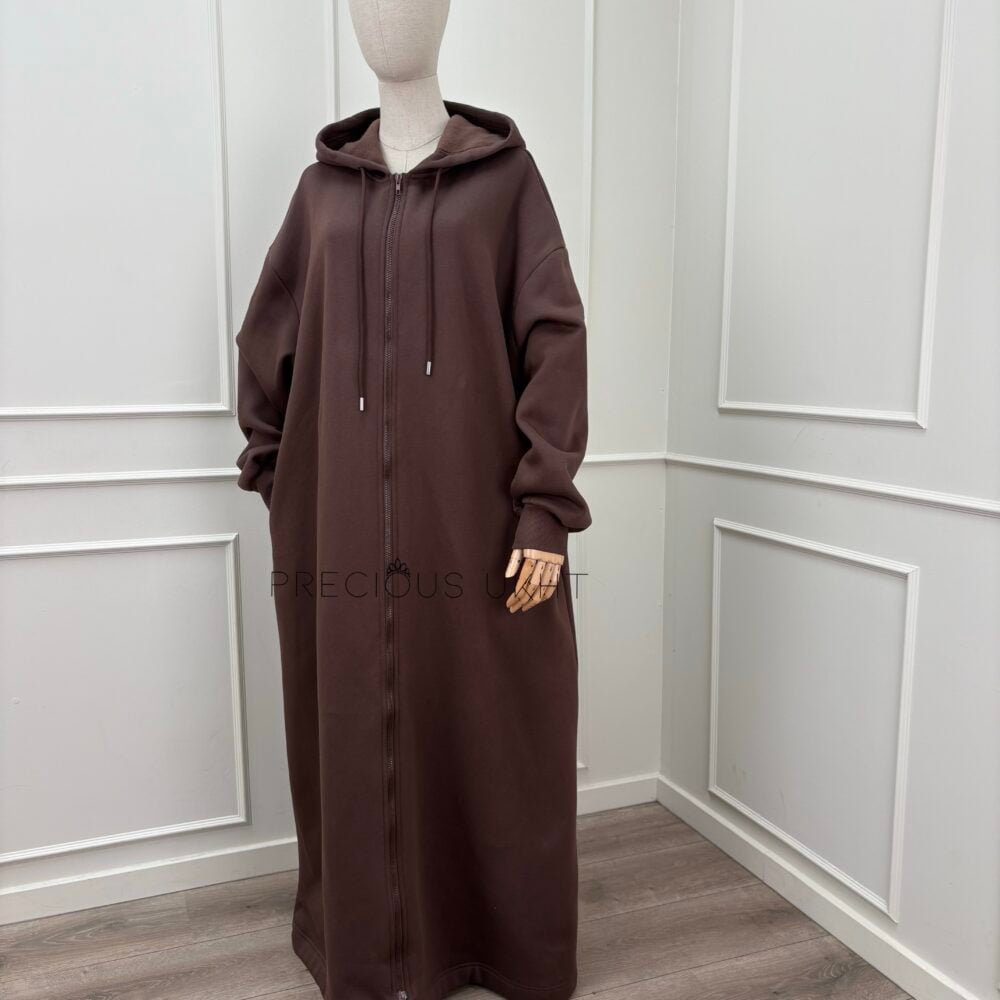 Alternative view of Hoodie Vest ‘Dark Brown’