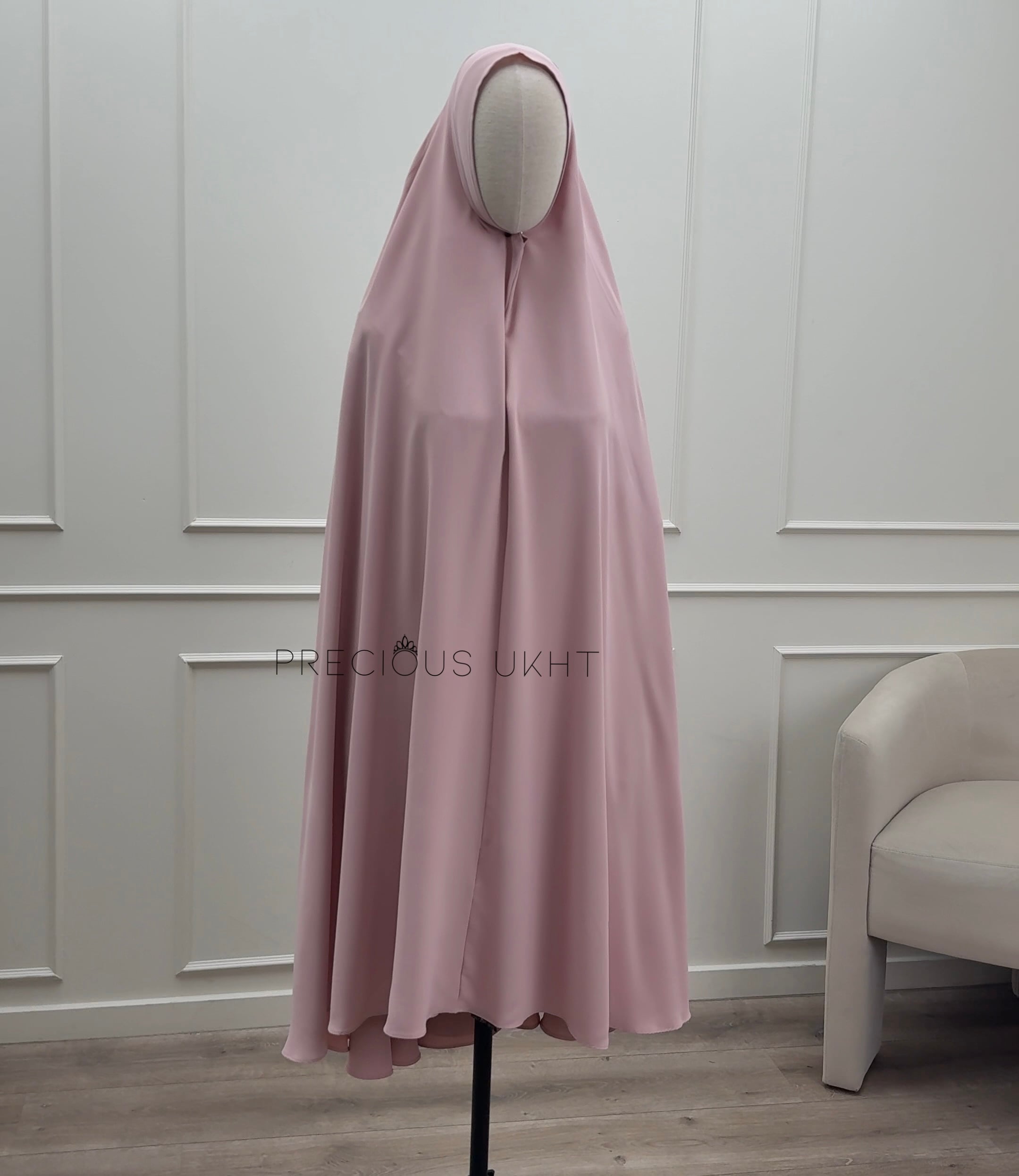 Luxury Extra Long Khimaar 'Soft Rose'