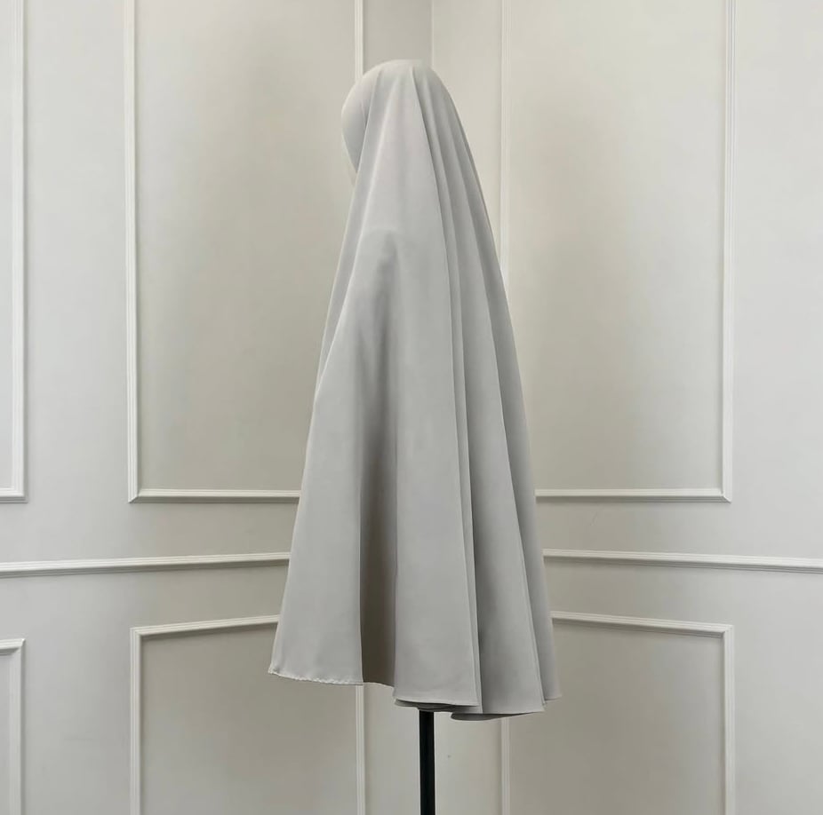 Alternative view of Thick Nida Medium Khimaar 'Gravel Grey'