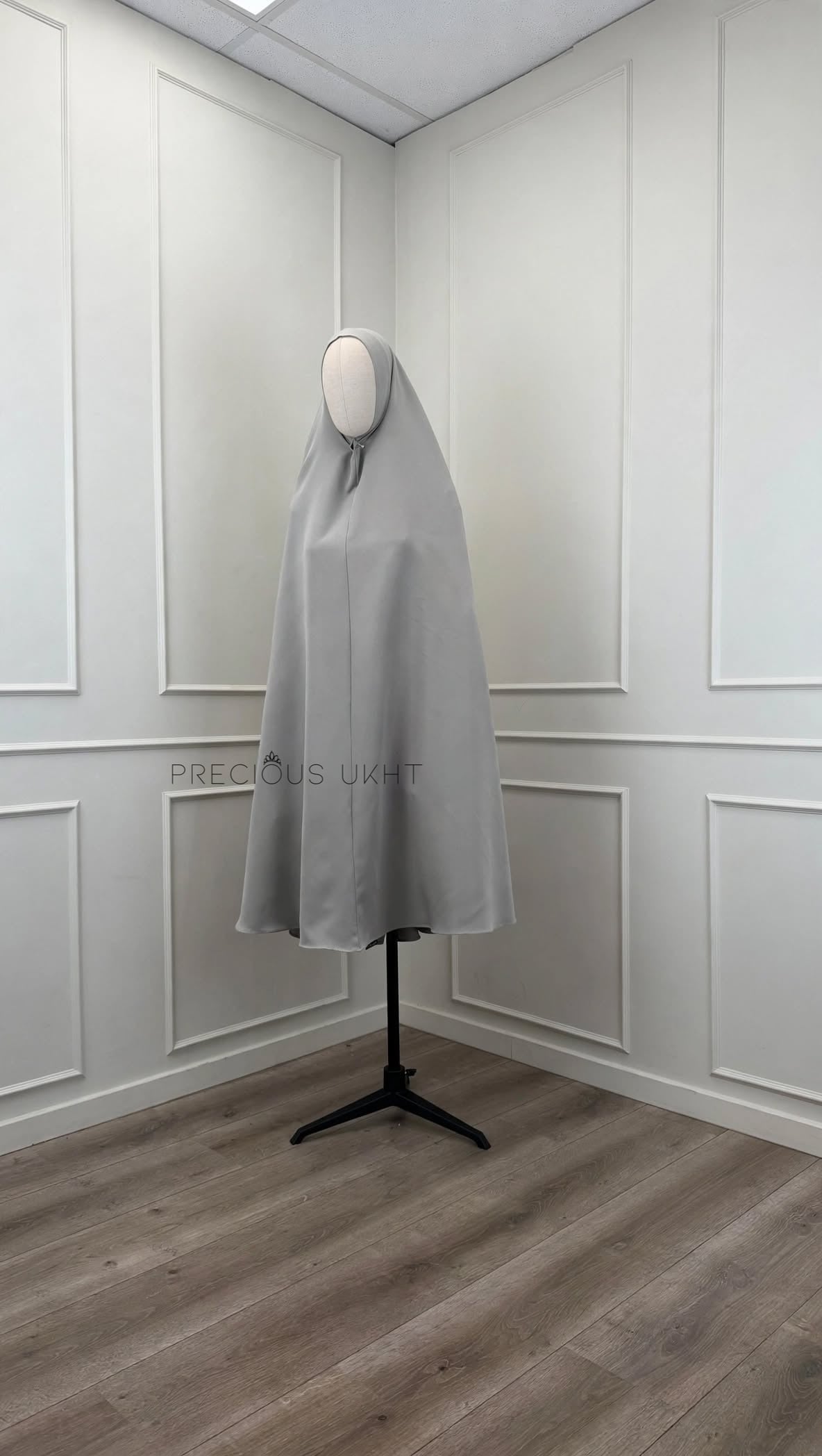 Thick Nida Extra Long Khimaar 'Gravel Grey’