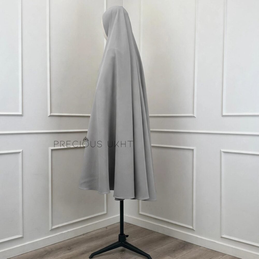 Alternative view of Thick Nida Extra Long Khimaar 'Gravel Grey’