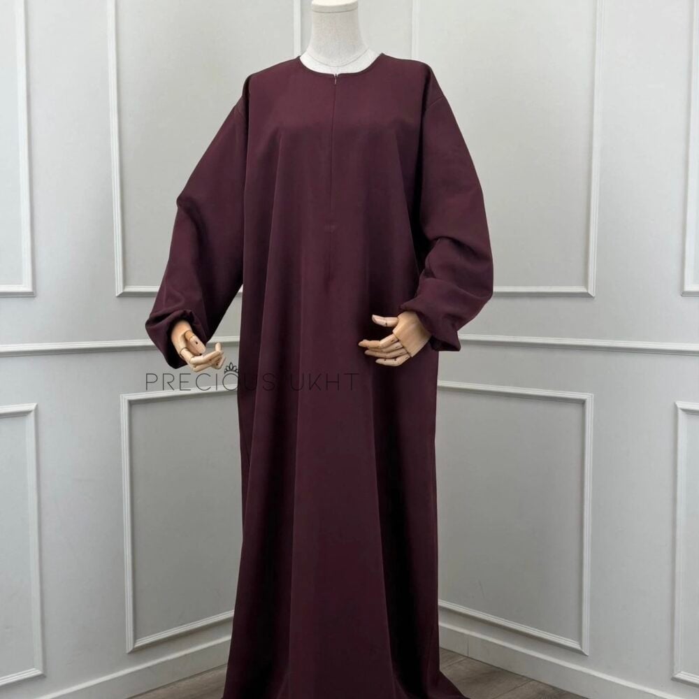 Alternative view of Thick Nida Suheila Abaya 'Burgundy'