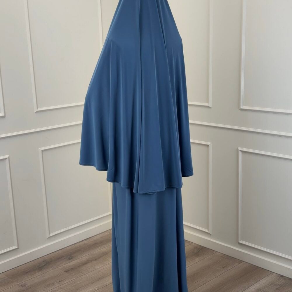 Alternative view of Premium Jersey Short Khimaar & Abaya ‘Jeans Blue’